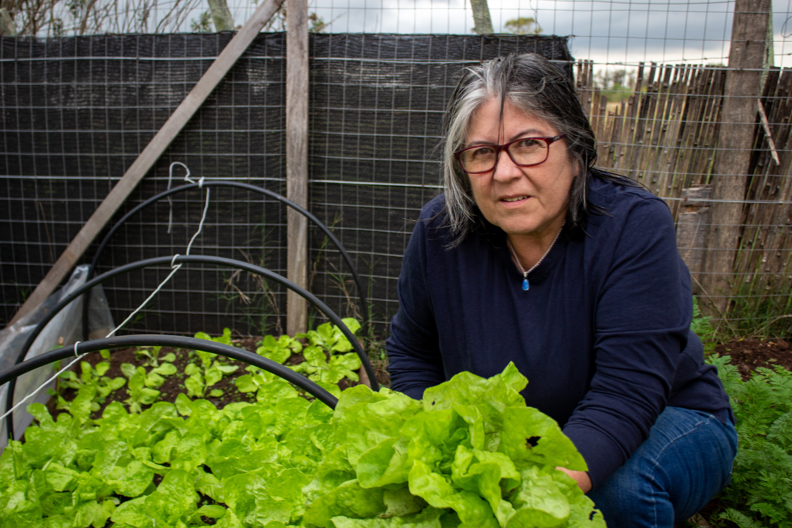 woman sitting in garden
