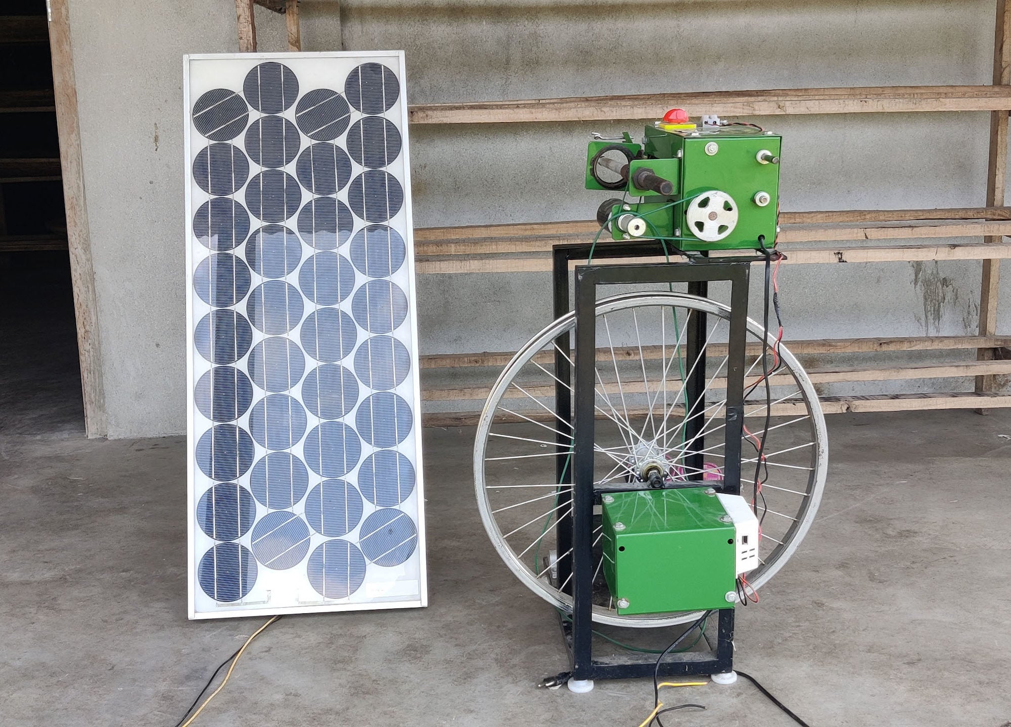 A solar-powered silk weaving machine