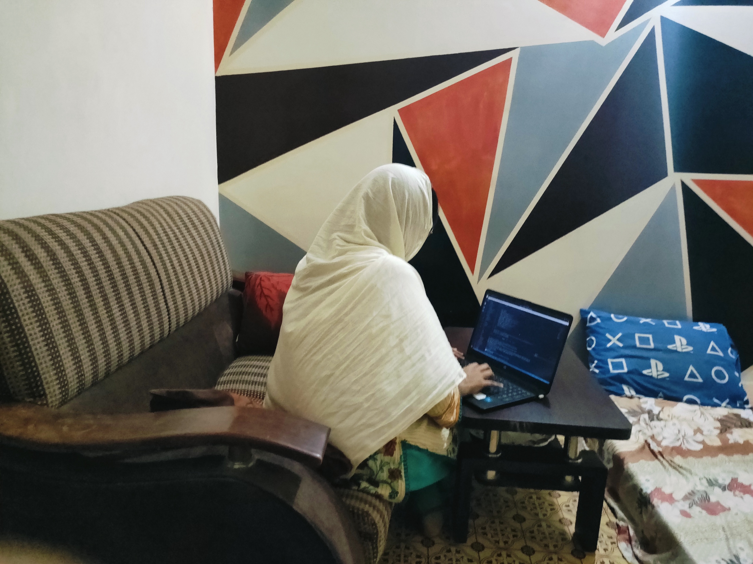 Woman using a laptop