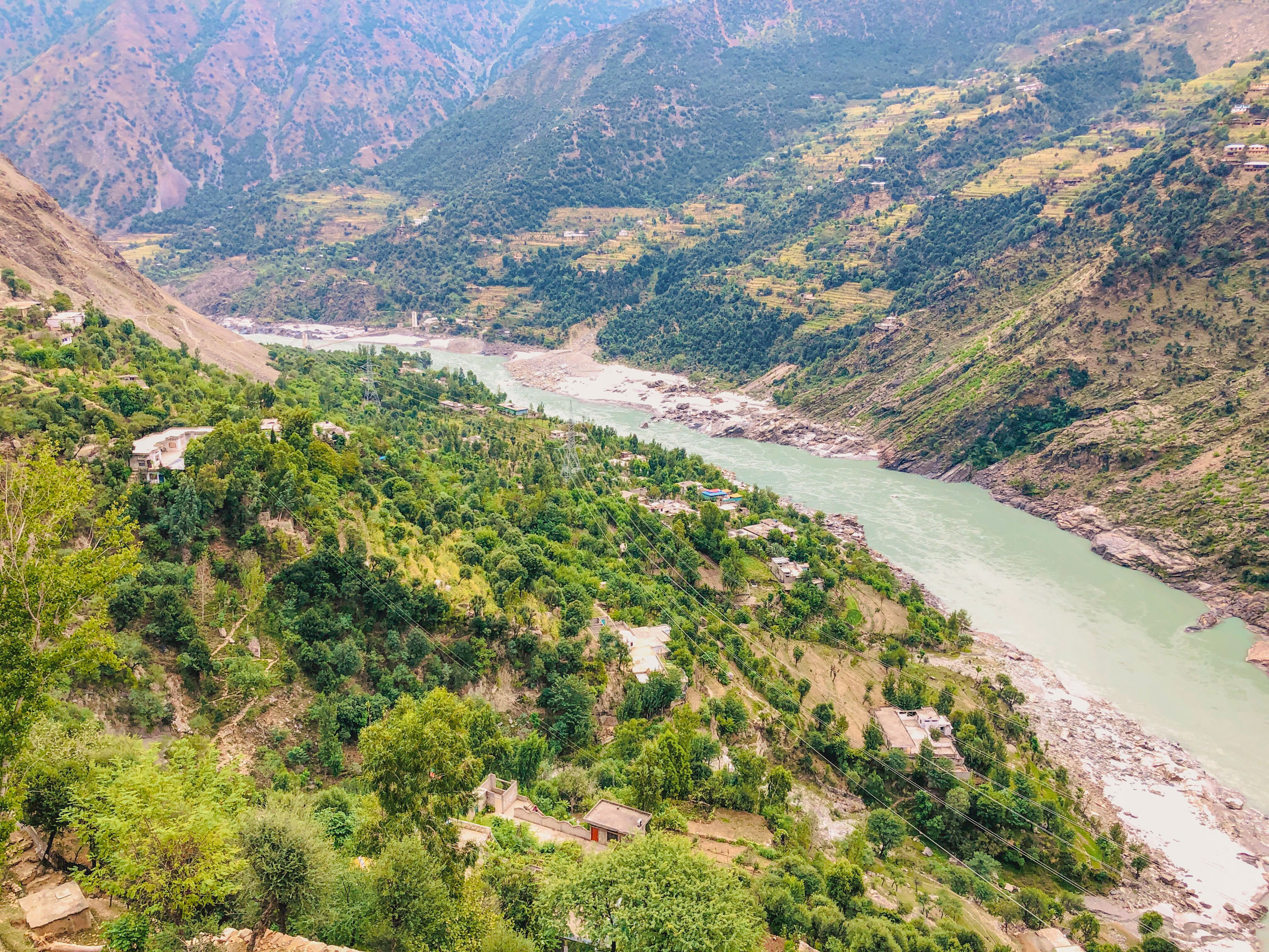 River running through a mountain valley