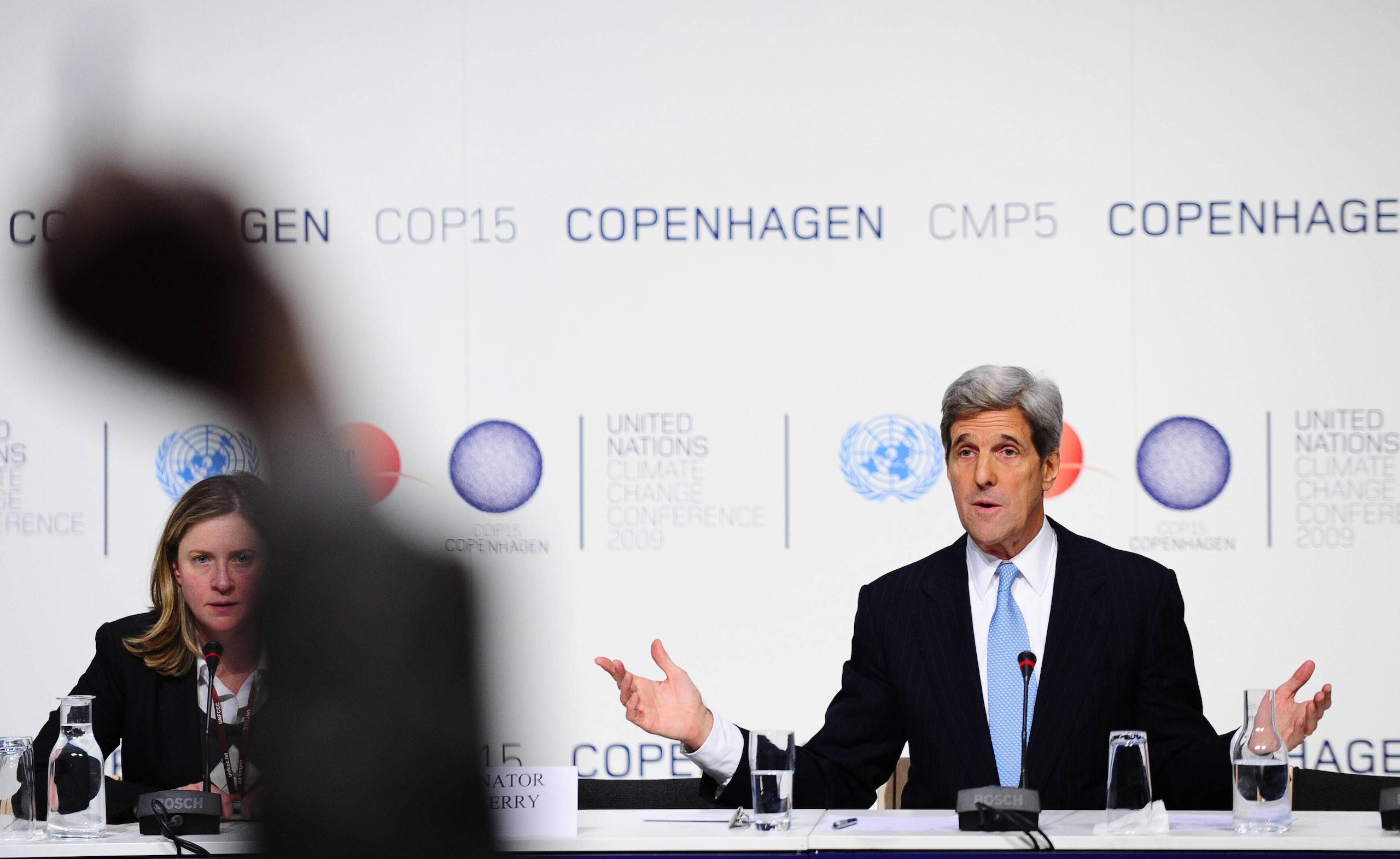 John Kerry speaking at a summit