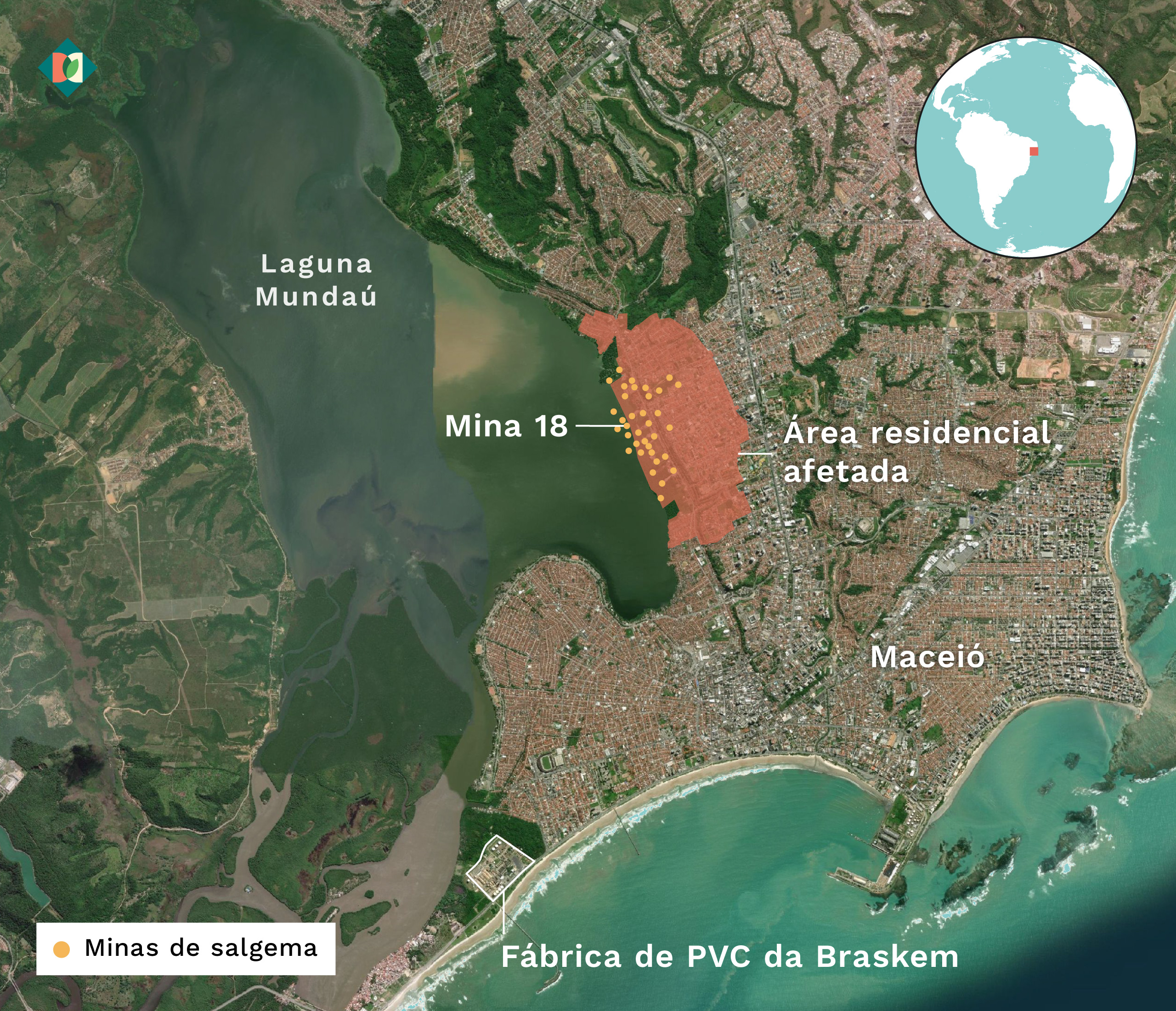 Cerca de 60 mil pessoas de cinco bairros foram evacuadas desde 2018 como resultado da atividade de mineração de sal-gema