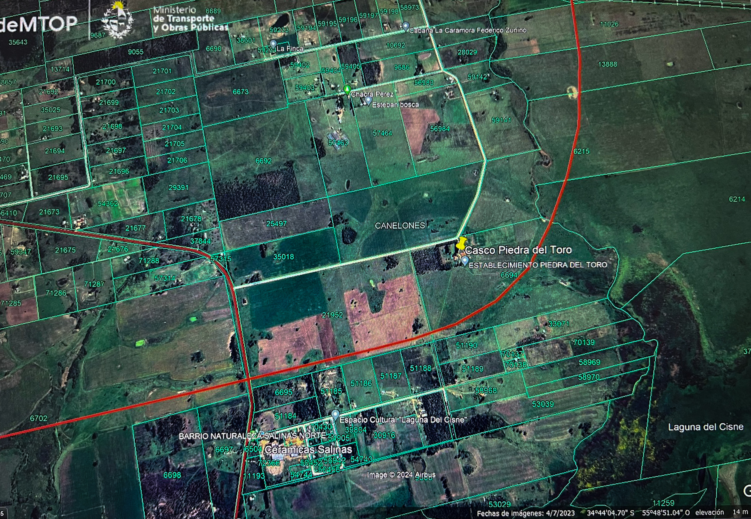 Rota da autoestrada proposta inicialmente pelo governo uruguaio 