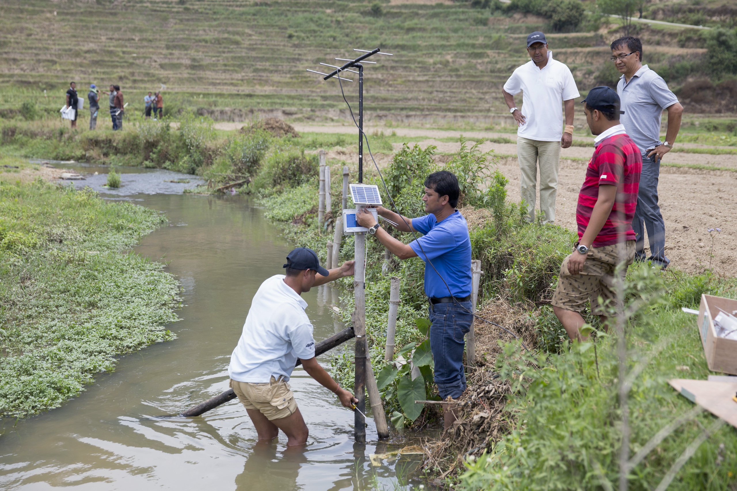 <p>In June 2015, staff from The International Centre for Integrated Mountain Development (ICIMOD) deliver training for a &#8216;community-based&#8217; flood early warning system in Lalitpur, Nepal (Image: <a href="https://www.flickr.com/people/icimodgallery/">ICIMOD Kathmandu</a> / <a href="https://www.flickr.com/photos/icimodgallery/20142429581/in/photolist-wFVdyD-wEHUvo-2hz7ytZ-woNVqy-woQfF5-wFWHPR-wFrusx-woPvid-2hyMBfH-rKmX1E-2hzg46g-qQDWBW-pUeAno-pUnfVx-2hyLCPW-2hyLCMb-Gx6ukC-2hyHPzS-woQH4W-2hzcgHE-vJz7RP-2hyLCHP-vJyFtV-2hyMB9F-2hyHPao-woWUTe-2hyLCia-2hzf4eo-2hzcgZM-2hyMAq1-2hyLCk9-vJr1Bm-2hzagkj-2hyMAY5-2hzcgS7-2hyMBcw-2hze3oZ-2hyMB4F-2hyHPk3-2hyLCdf-2hyLC66-2hyHNC6-2hyLBYs-2hyLBVB-2hzchb8-2hzg3xH-2hzf4CK-2hzf4Mn-2hyMB7r-2hzchgo">Flickr</a>, <a href="https://creativecommons.org/licenses/by-nc/2.0/">CC BY-NC</a>)</p>