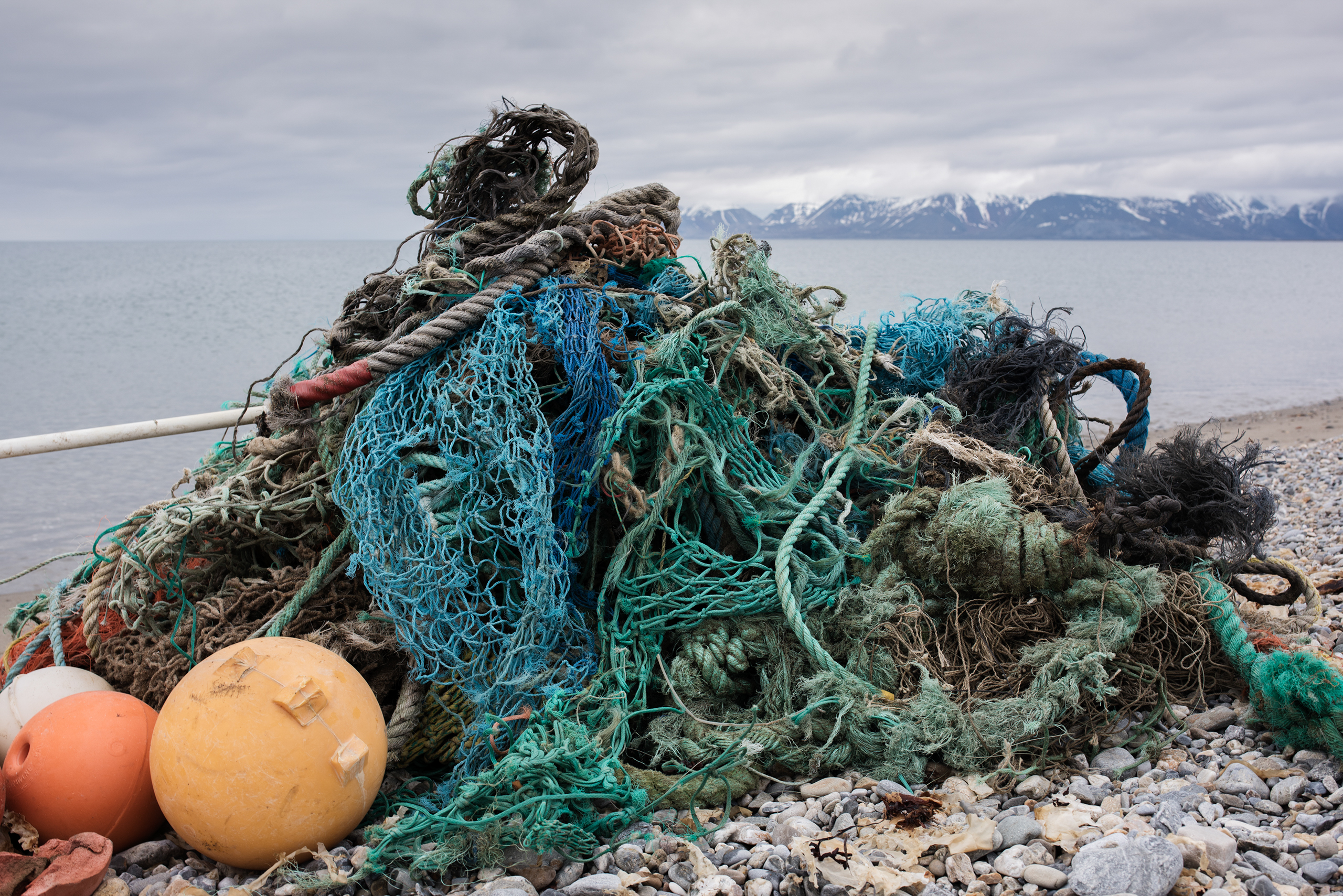 Fishing debris on beach 