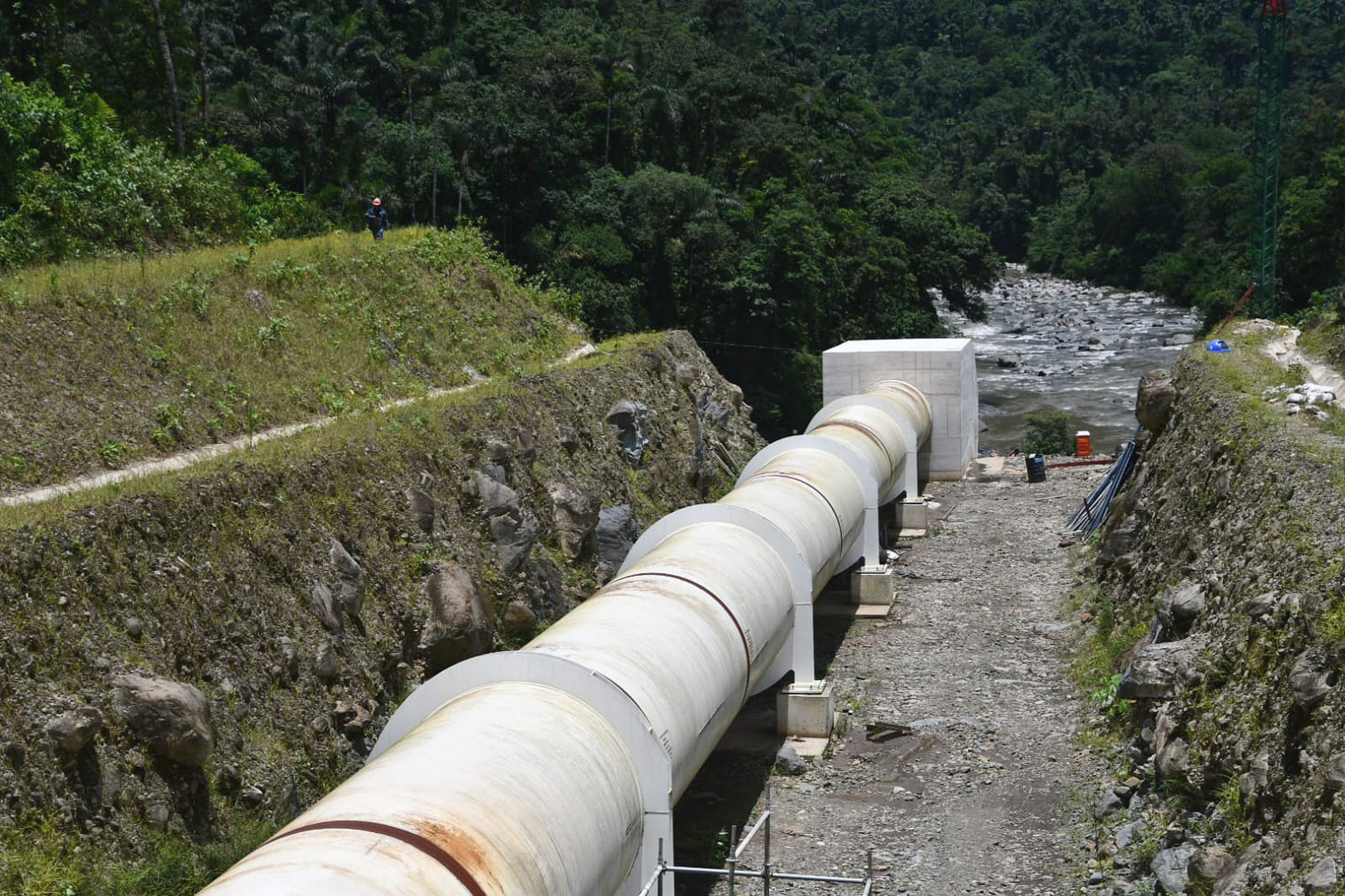 large pipe directed to river