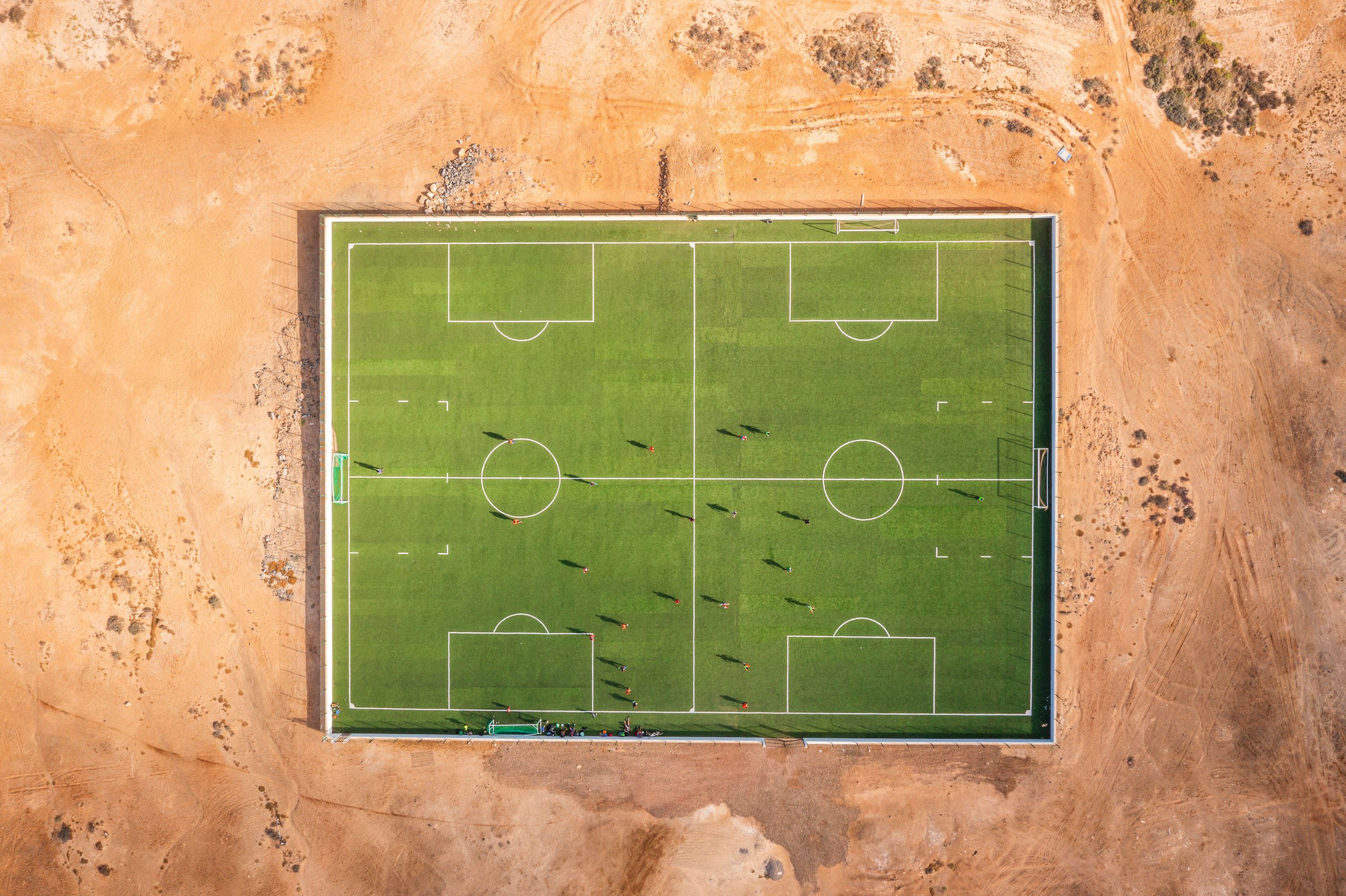 <p>Football fields in the desert of Sal, an island off the coast of West Africa in Cape Verde. Climate change is making it increasingly difficult to take part in sports on the continent (Image: Jacek Sopotnicki / Alamy)</p>