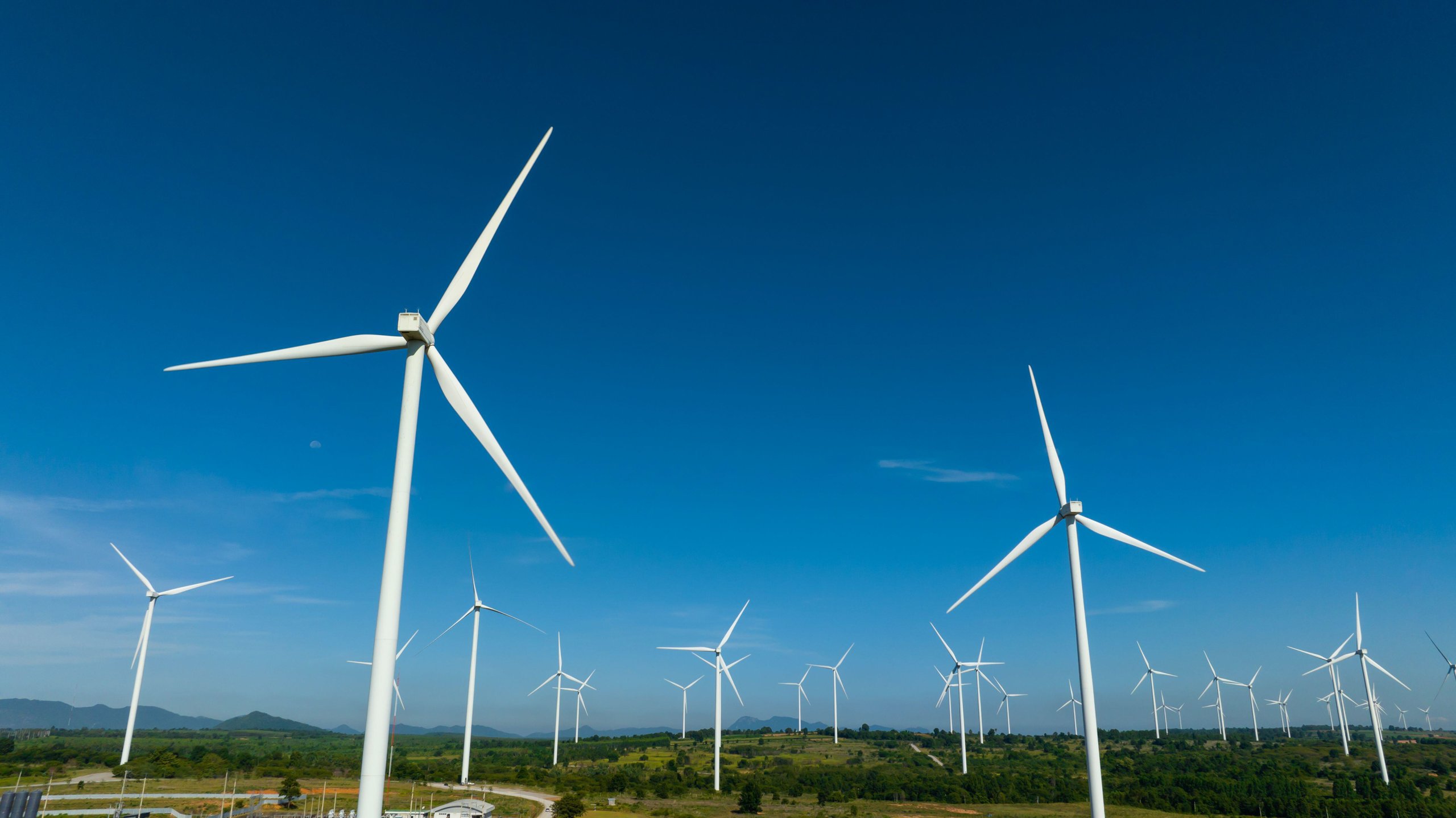 <p>A wind farm in Nakhon Ratchasima, north-eastern Thailand (Image: Chatchai Somwat / Alamy)</p>