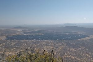 Solar panels installed on a mountain slope