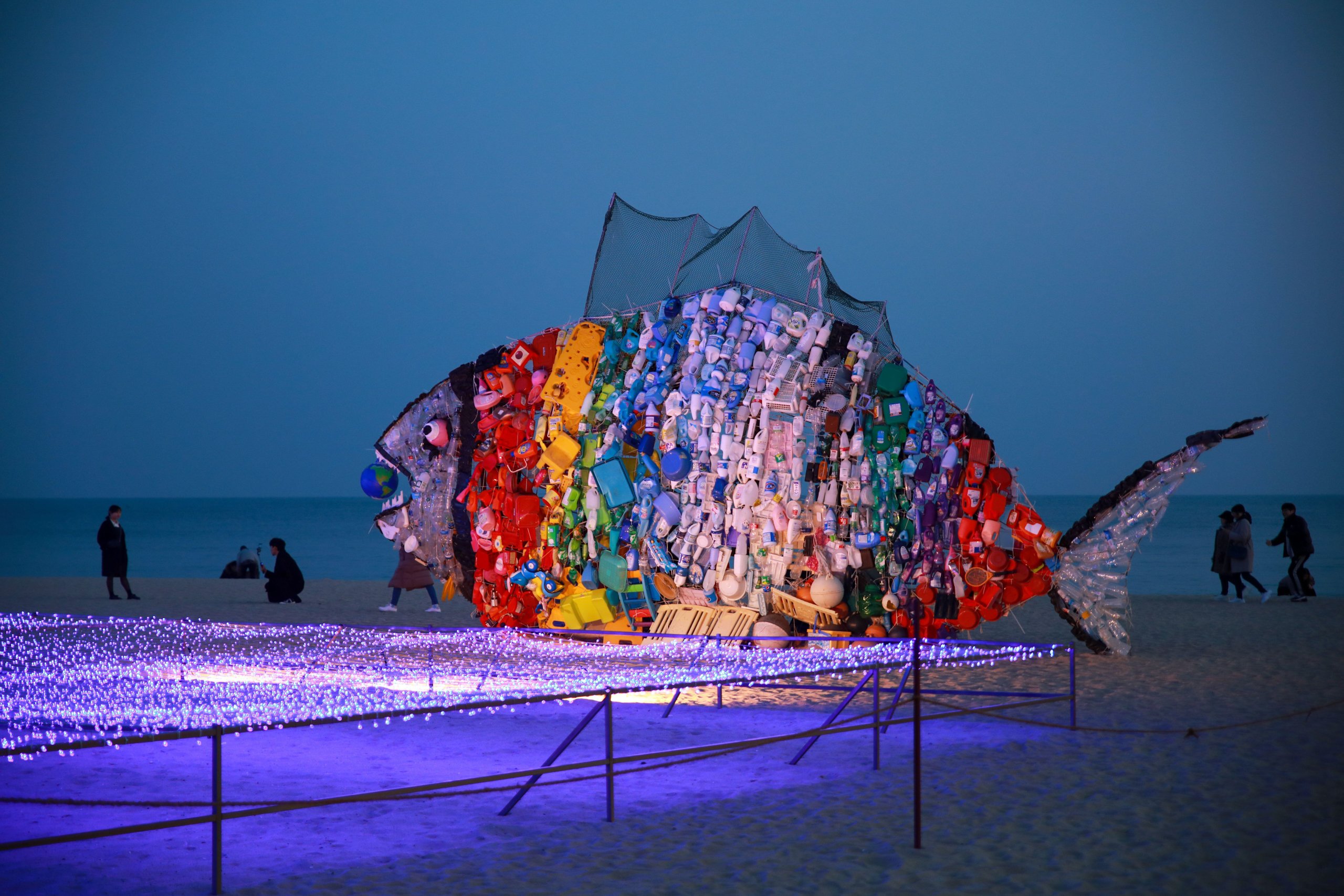 <p>This shoreside sculpture in the South Korean city of Busan was created from plastic waste. The country&#8217;s second most-populous city is hosting INC-5 this month, which will be the final round of negotiations on a global, legally binding treaty to curtail plastic pollution (Image: Wirestock / Alamy)</p>