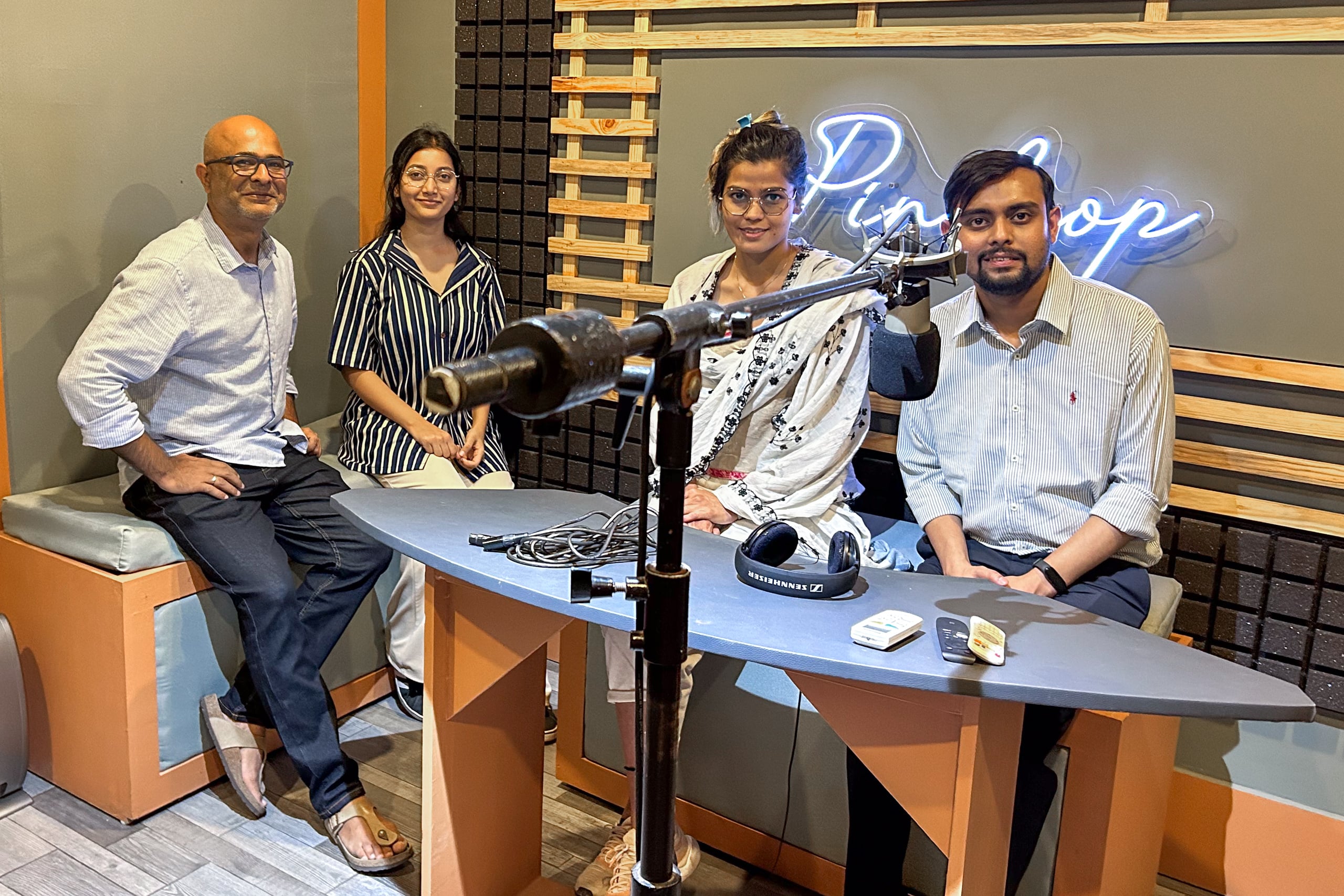 Hosts Omair Ahmad and Shalinee Kumari, and guests Monika Mondal and Debarshee Dasgupta