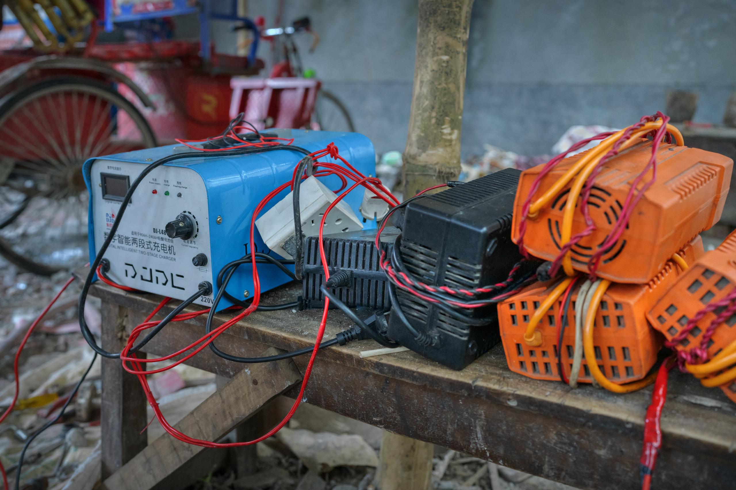 charging equipment on table