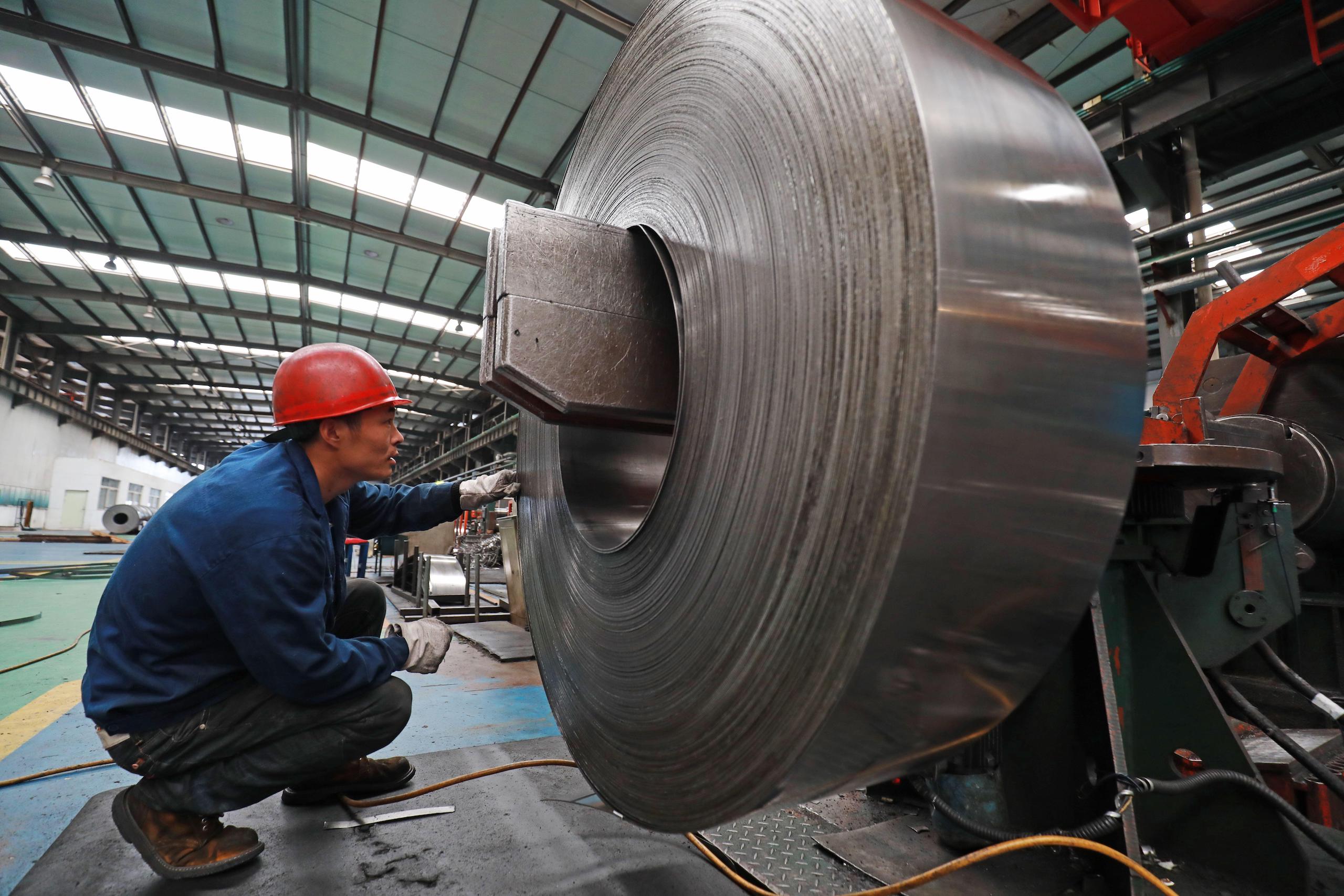 <p>Steel production in Luannan, north-east China. The industry has been one of China’s first to face substantial pressure to decarbonise (Image: YongXin Zhang / Alamy)</p>