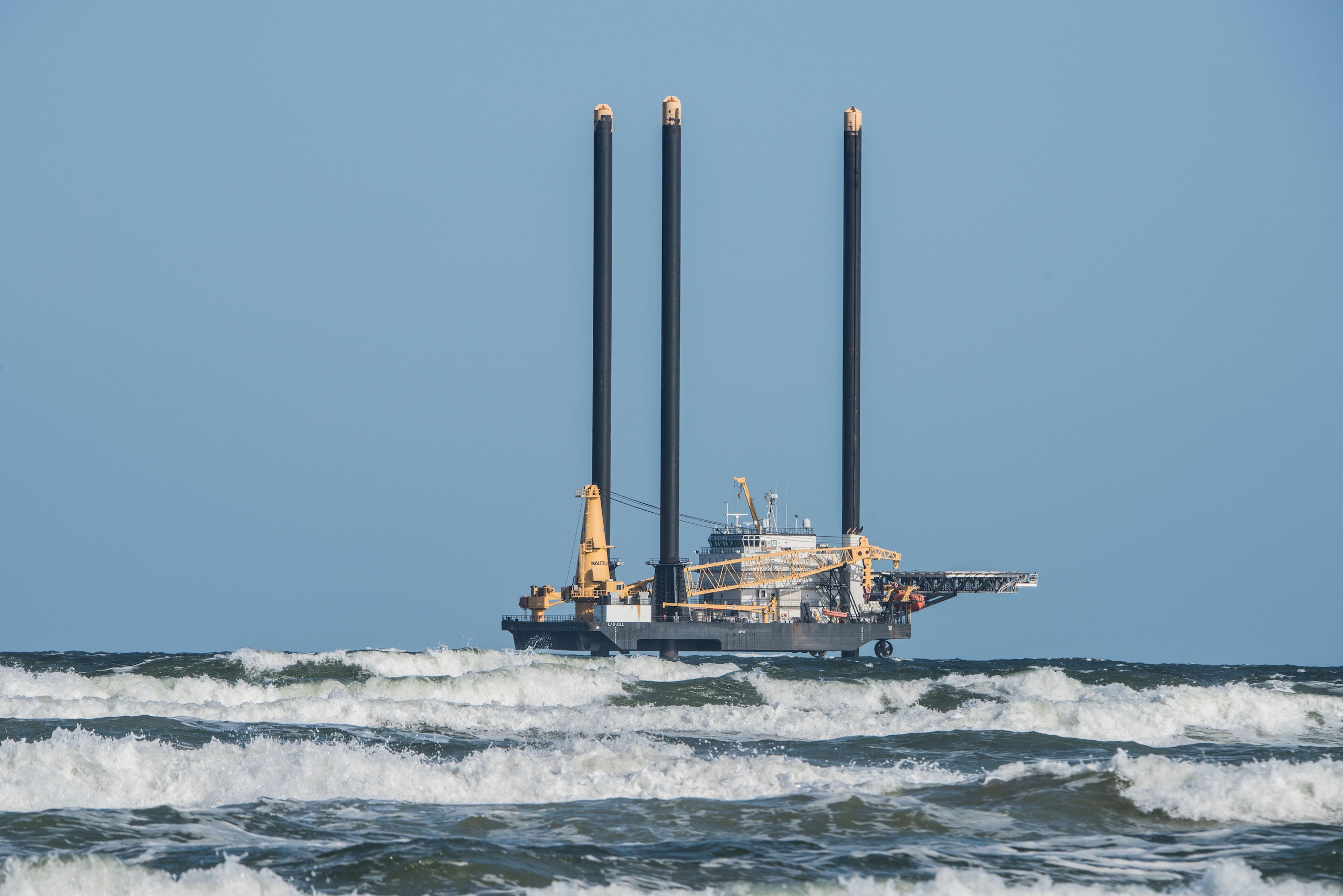 oil drilling derricks in the ocean