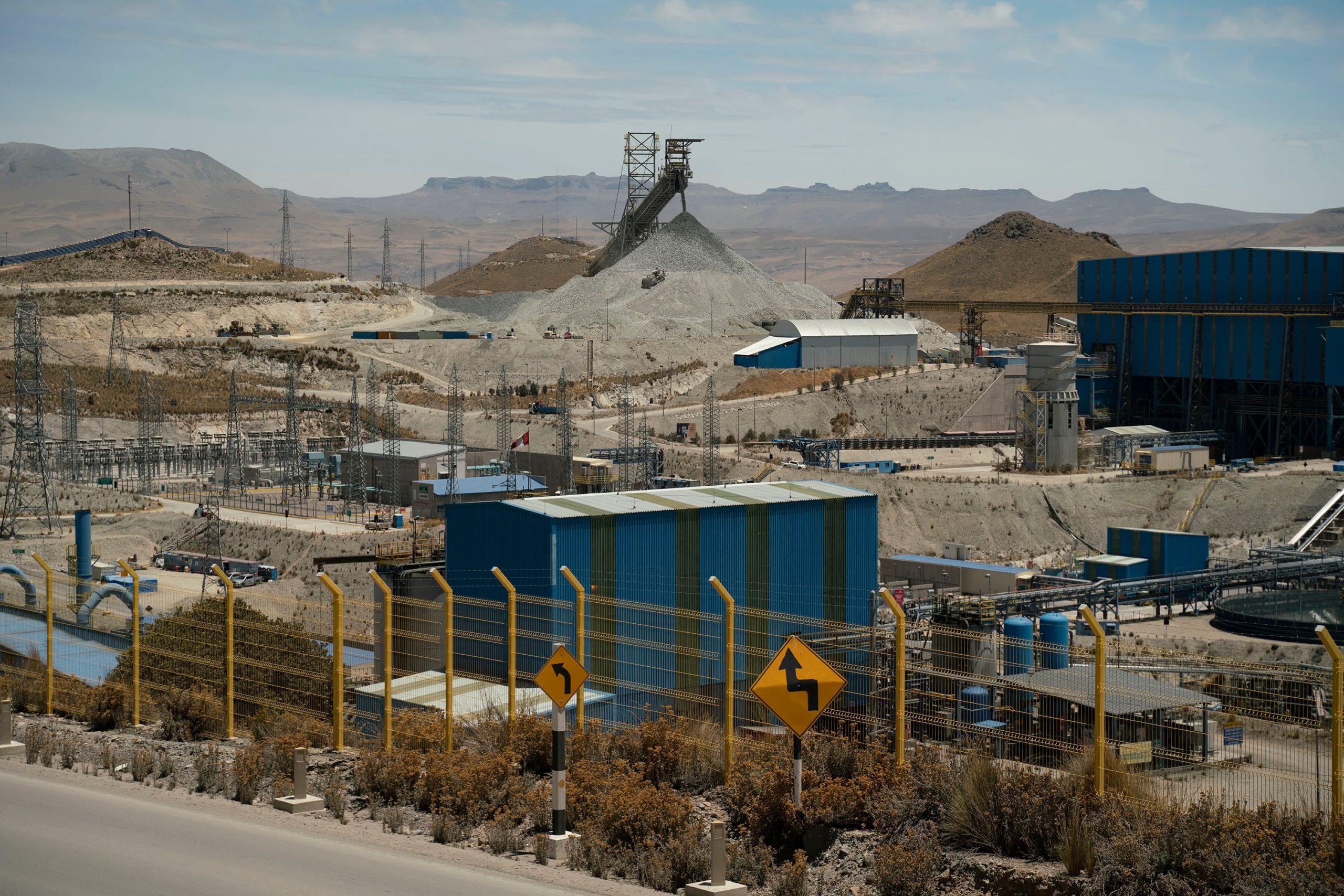 Usina de minério de cobre na mina Antapaccay, em Cusco, Peru