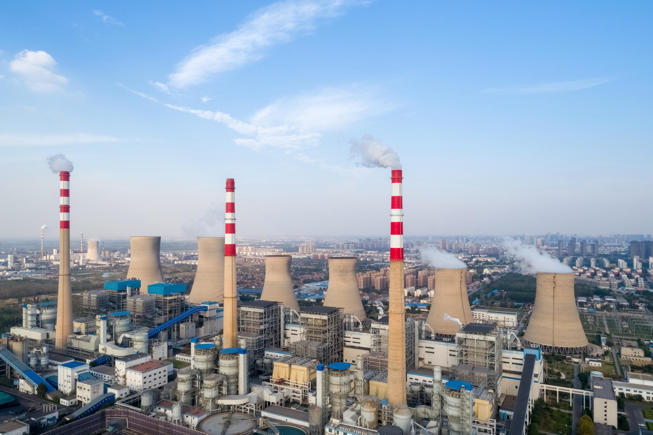 Closeup of a thermal power plant