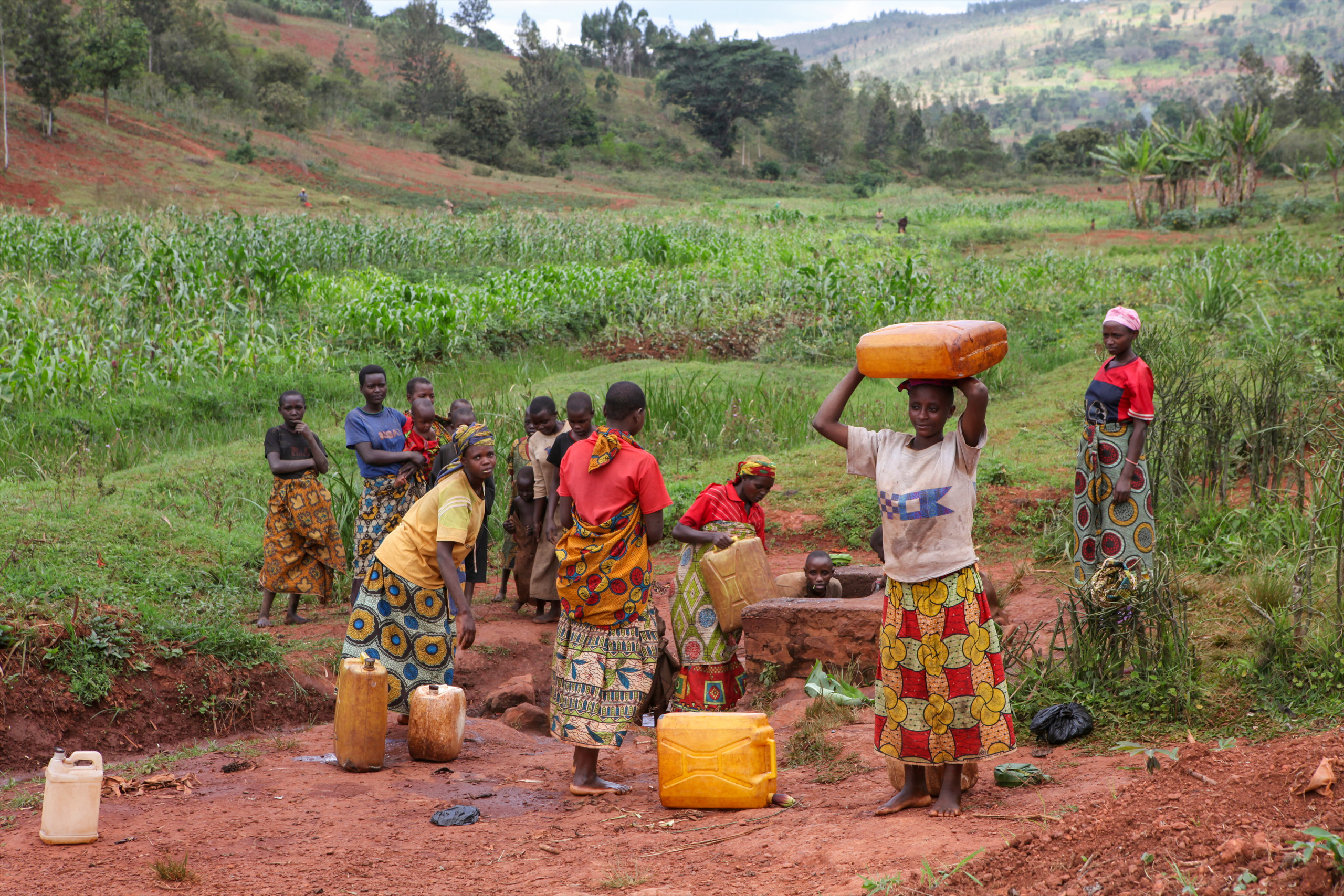group of people in field