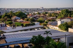 car park covered with solar panels