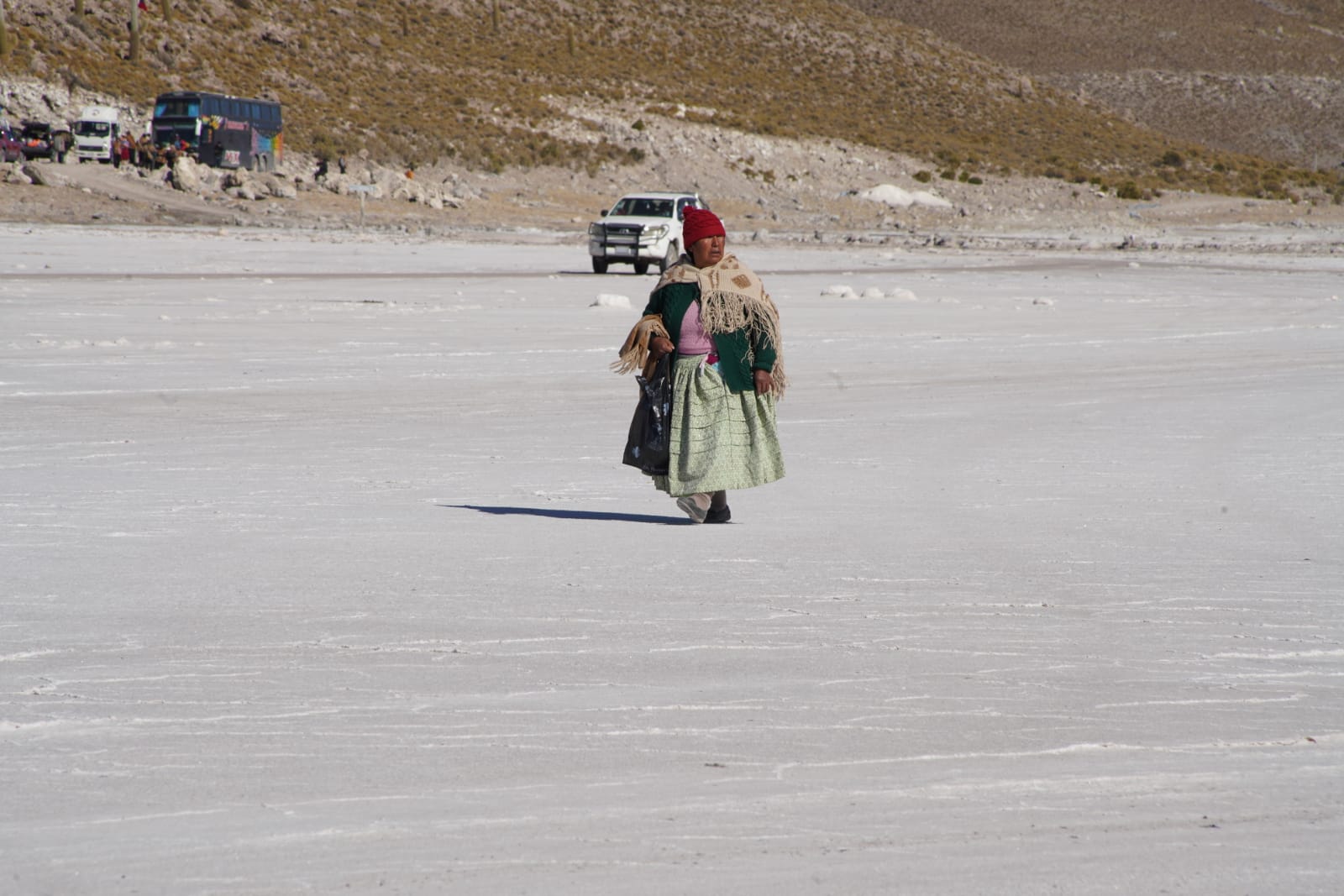 woman alone in open space