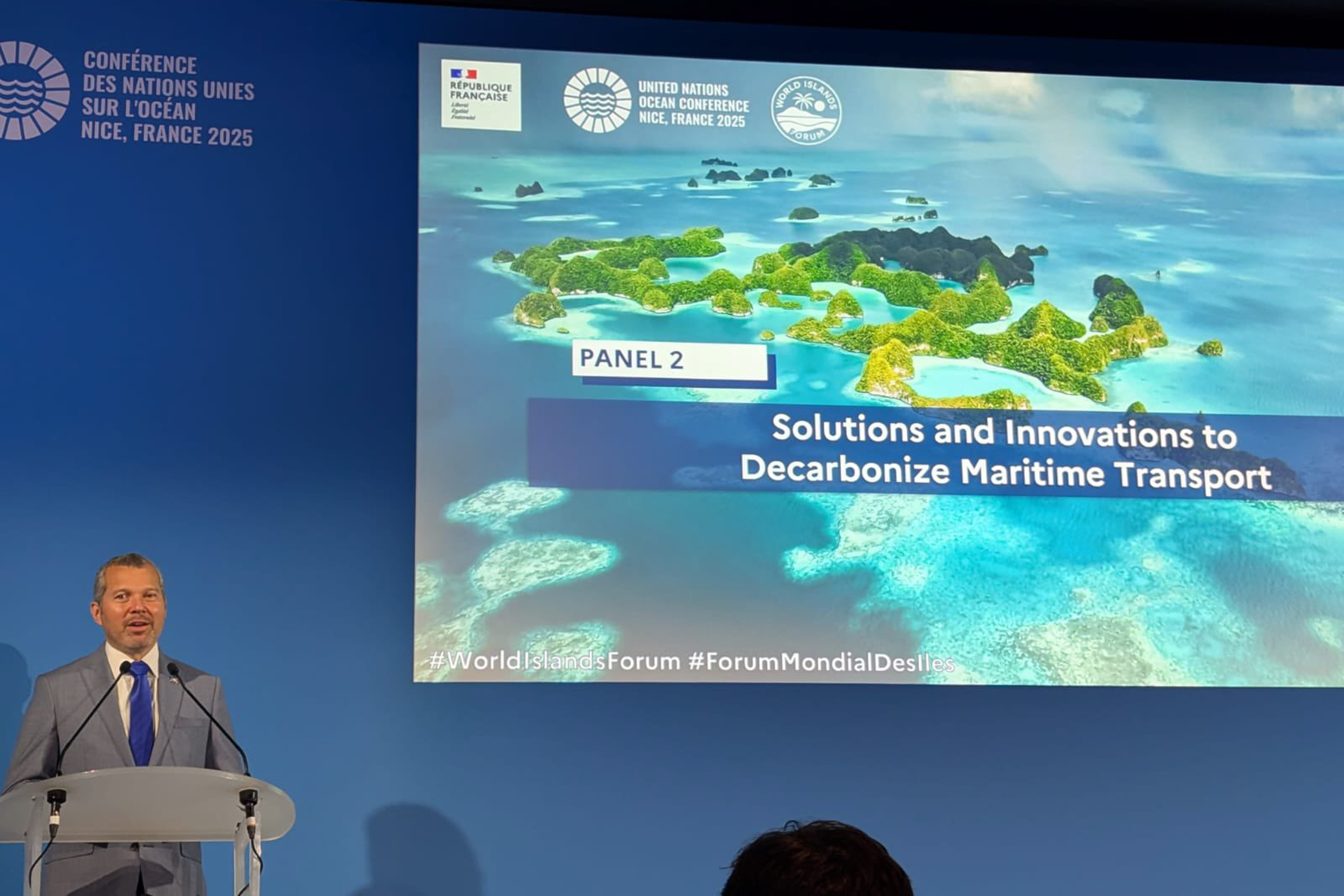 Arsenio Dominguez behind lectern