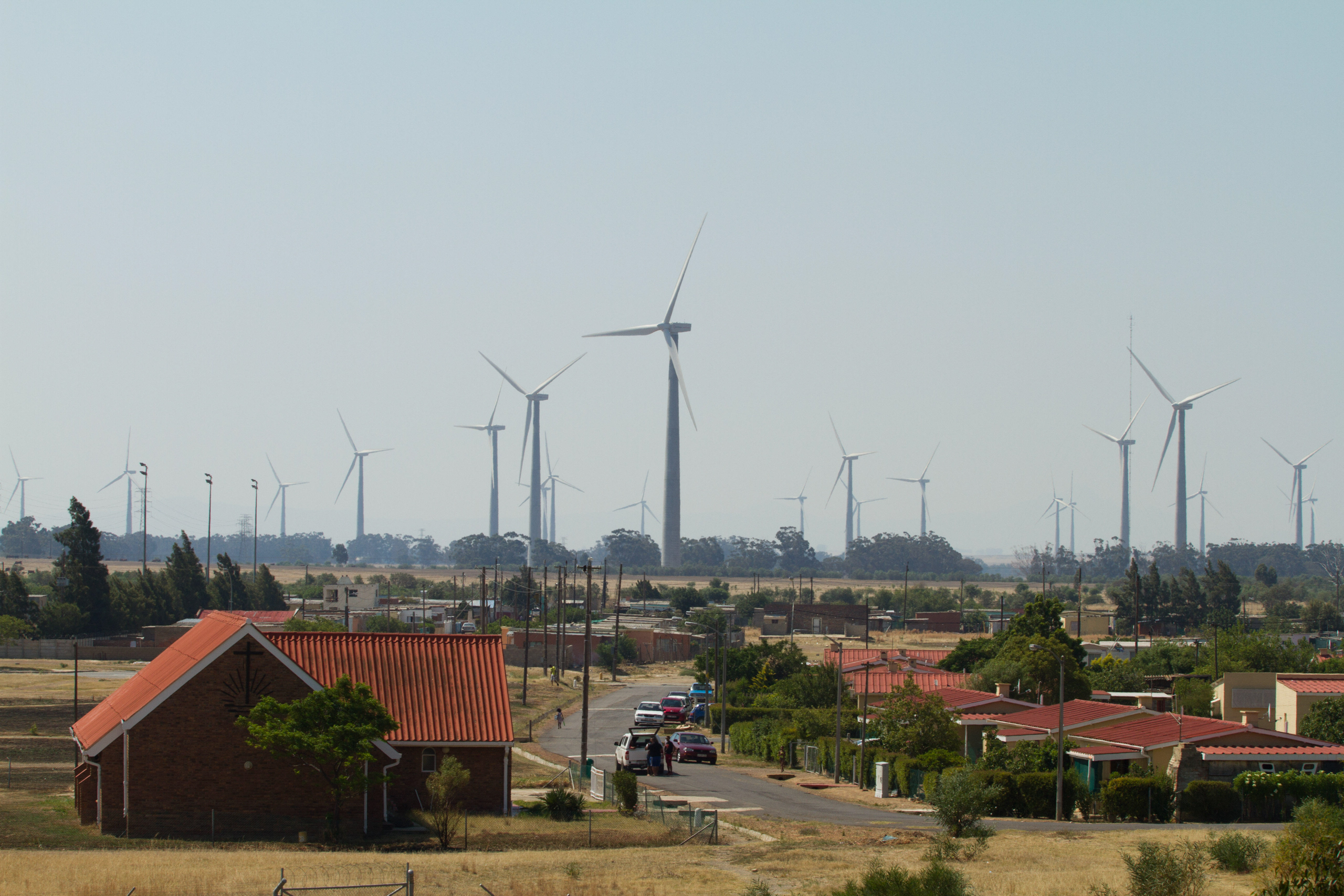 buildings near wind farm