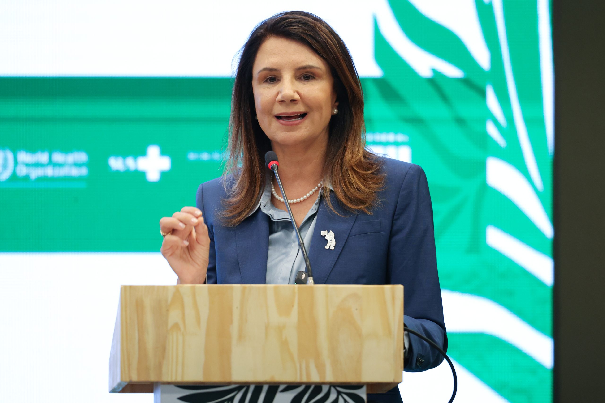 Ana Toni behind lectern