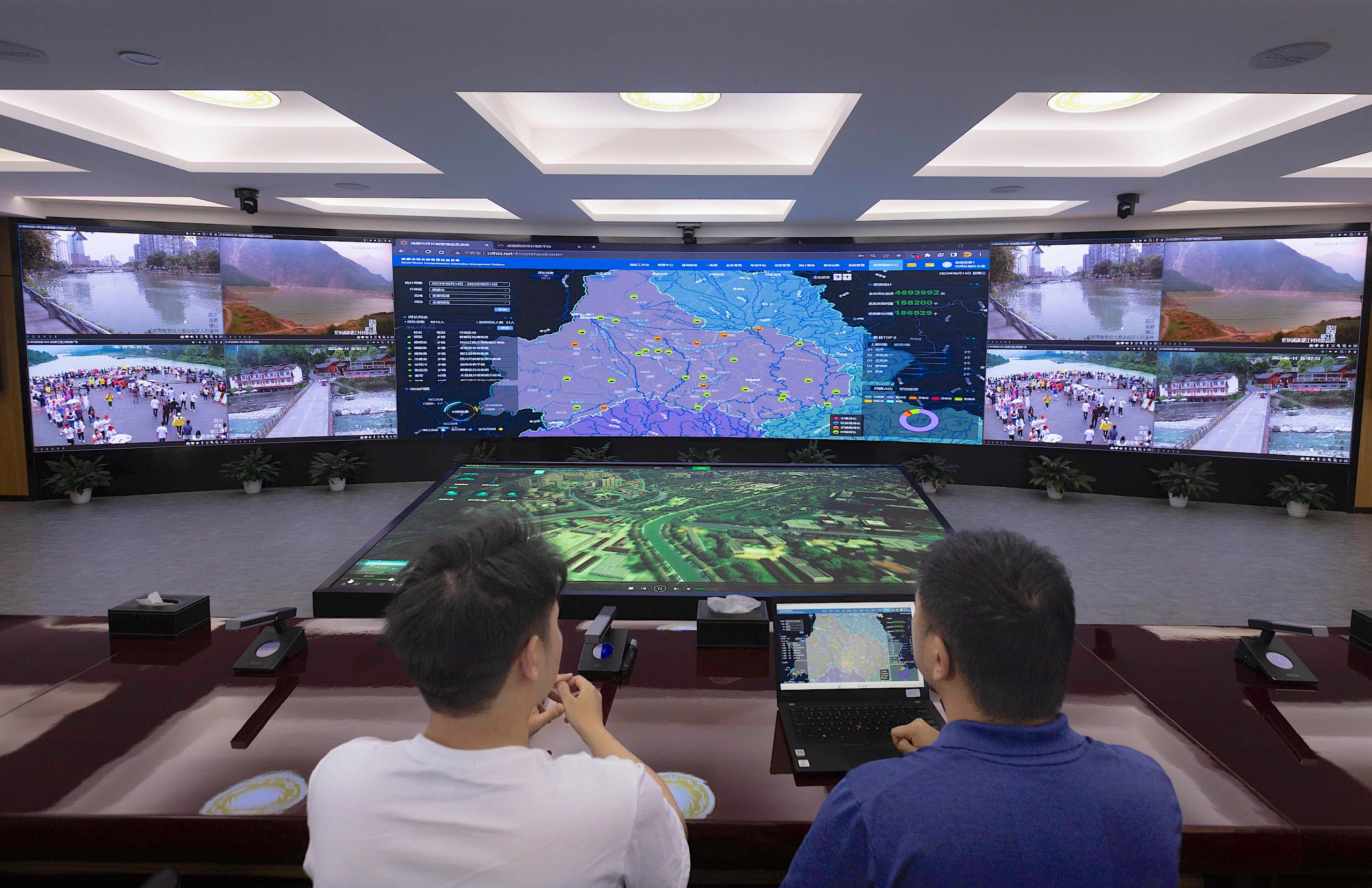 <p>River monitoring in Chengdu, Sichuan province. Rivers across China are much cleaner nowadays. Poor water quality in them is now mainly caused by fertiliser run-off from agriculture (Image: Jiang Hongjing / Imago / Alamy)</p>