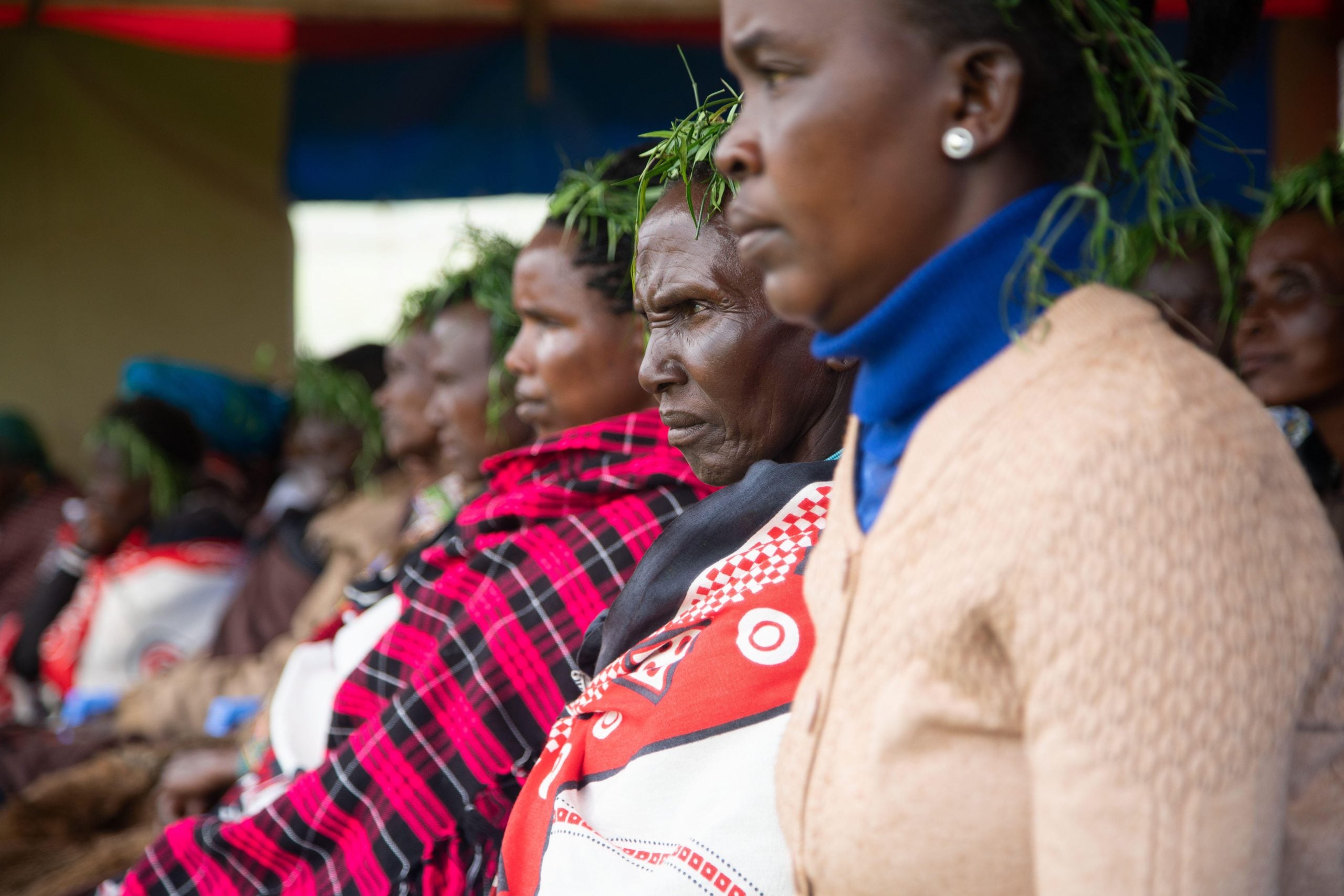 <p>Ogiek women during an event to mark the anniversary of a 2017 ruling ordering the Kenyan government to grant the Ogiek collective title to their ancestral territory (Image: James Wakibia / Sipa US / Alamy)<strong><br />
</strong></p>