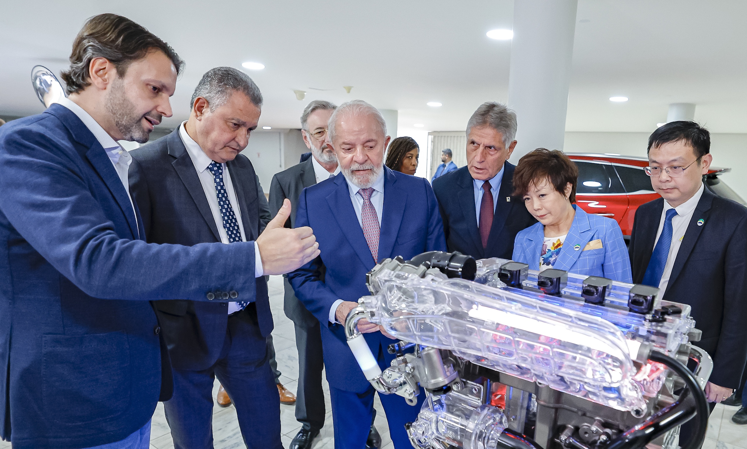 <p>Brazilian president Luiz Inácio Lula da Silva (centre) at a 2024 meeting with heads of China’s BYD, the world’s largest electric vehicle maker. Many of China’s trading partners are seeking to move beyond merely importing clean technology to acquiring the expertise to develop these goods at home (Image: <a href="https://api.flickr.com/photos/palaciodoplanalto/54181548850/">Ricardo Stuckert</a> / <a href="https://api.flickr.com/photos/palaciodoplanalto/">Palácio do Planalto</a>, <a href="https://creativecommons.org/licenses/by-nd/2.0/deed.en">CC BY-ND</a>)</p>