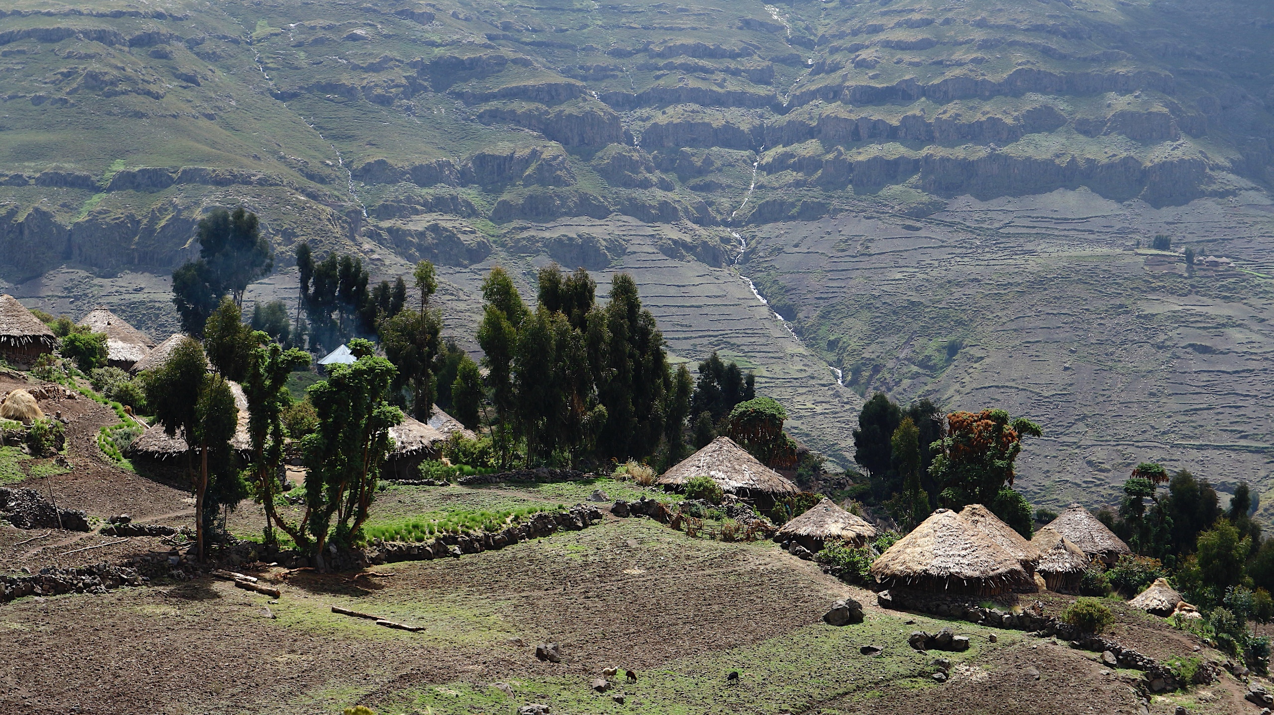 <p>The Agaw people of north-west Ethiopia practise traditional techniques such as terracing farmland to conserve water, which may be supported by modern technology such as solar-powered pumps (Image: Stewart Innes / Alamy)</p>