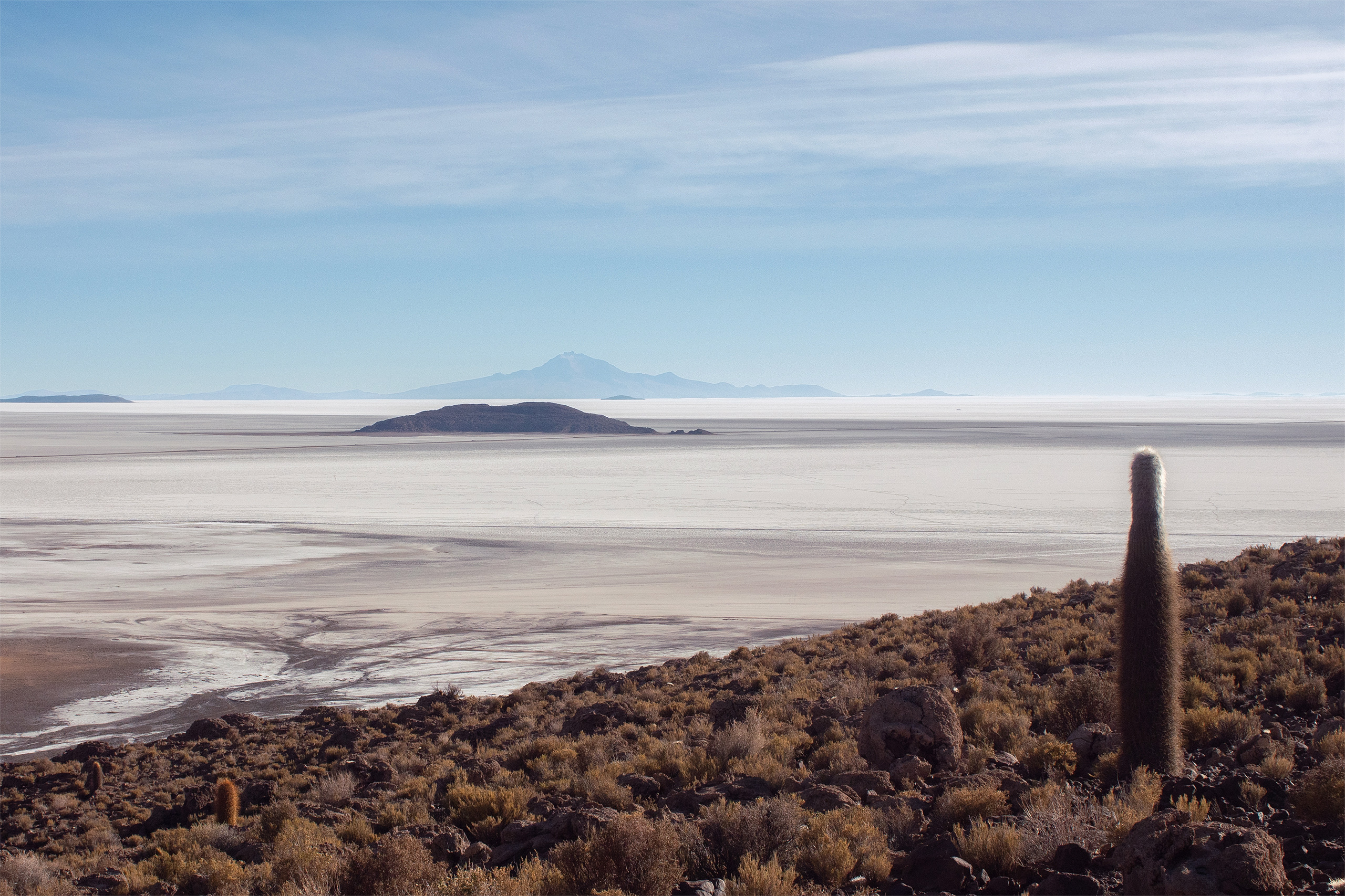 <p>Salar de Uyuni, no departamento de Potosí, Bolívia. Após anos de controle estatal sobre reservas de lítio, empresas estrangeiras agora buscam liderar a industrialização do mineral boliviano (Imagem: Ernst Udo Drawert / Dialogue Earth)</p>