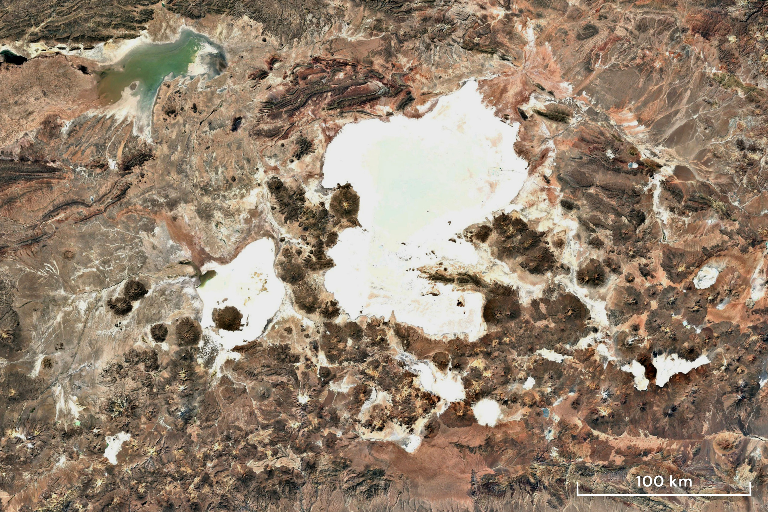 satellite image of Uyuni salt flats