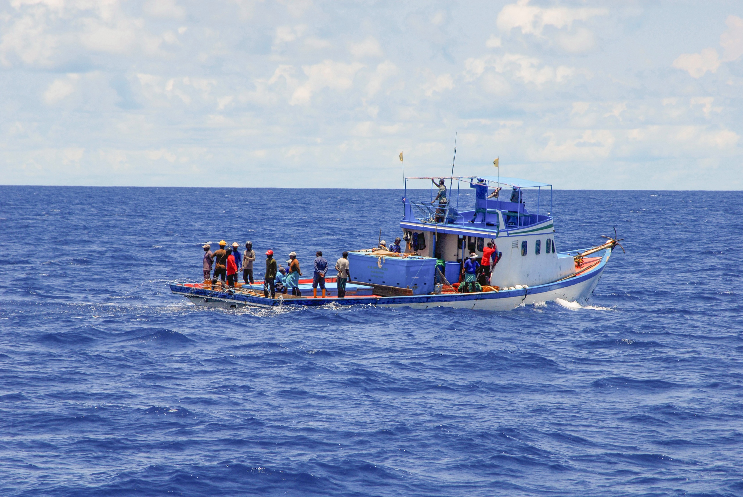 <p>A Maldivian fishing boat in the Indian Ocean, where the country’s president hopes shark fishing will generate important income (Image: WaterFrame / Alamy)</p>