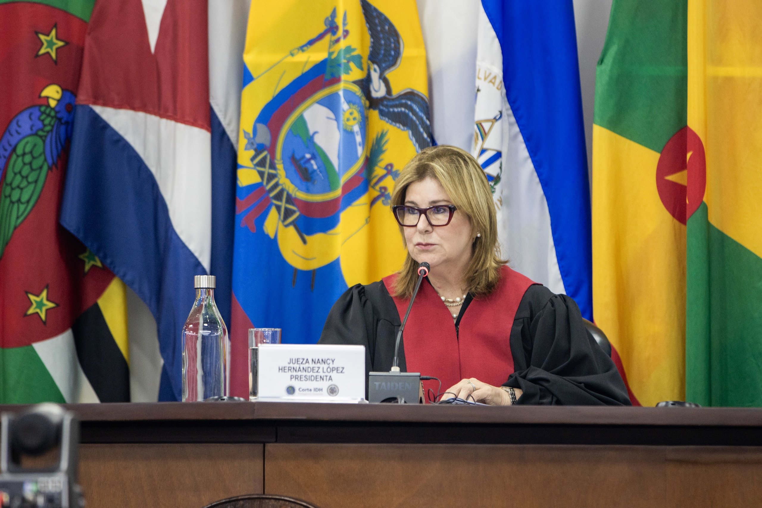 Juíza Nancy Hernández López lê resumo do parecer consultivo da Corte IDH