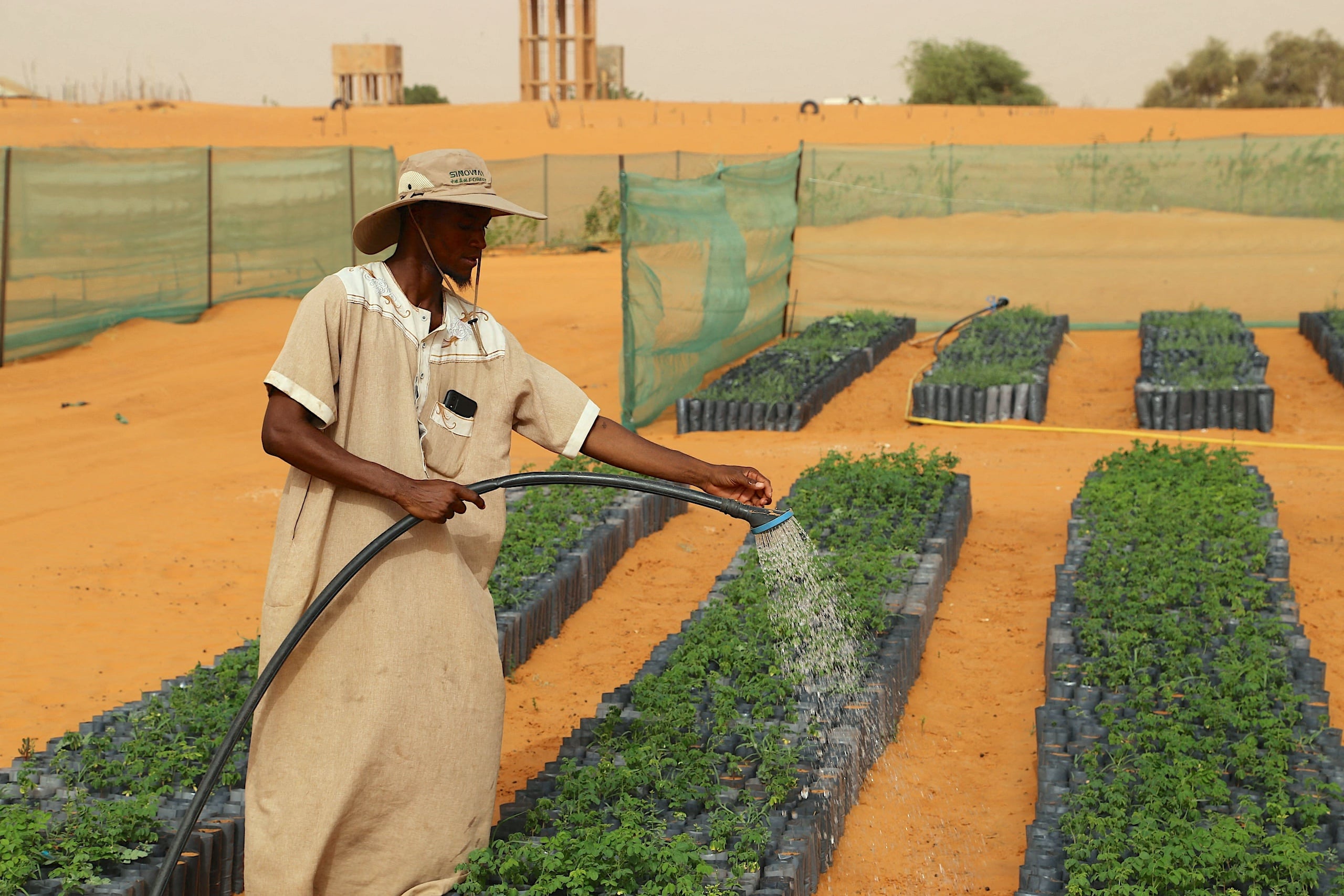 <p>The China-Africa Green Technology Park in Bir El Barka, Mauritania. The park supports Africa’s Great Green Wall Initiative to combat desertification by creating a 7,000 km ecological barrier across northern Africa and the Sahel (Image: Si Yuan / Xinhua/ Alamy)</p>