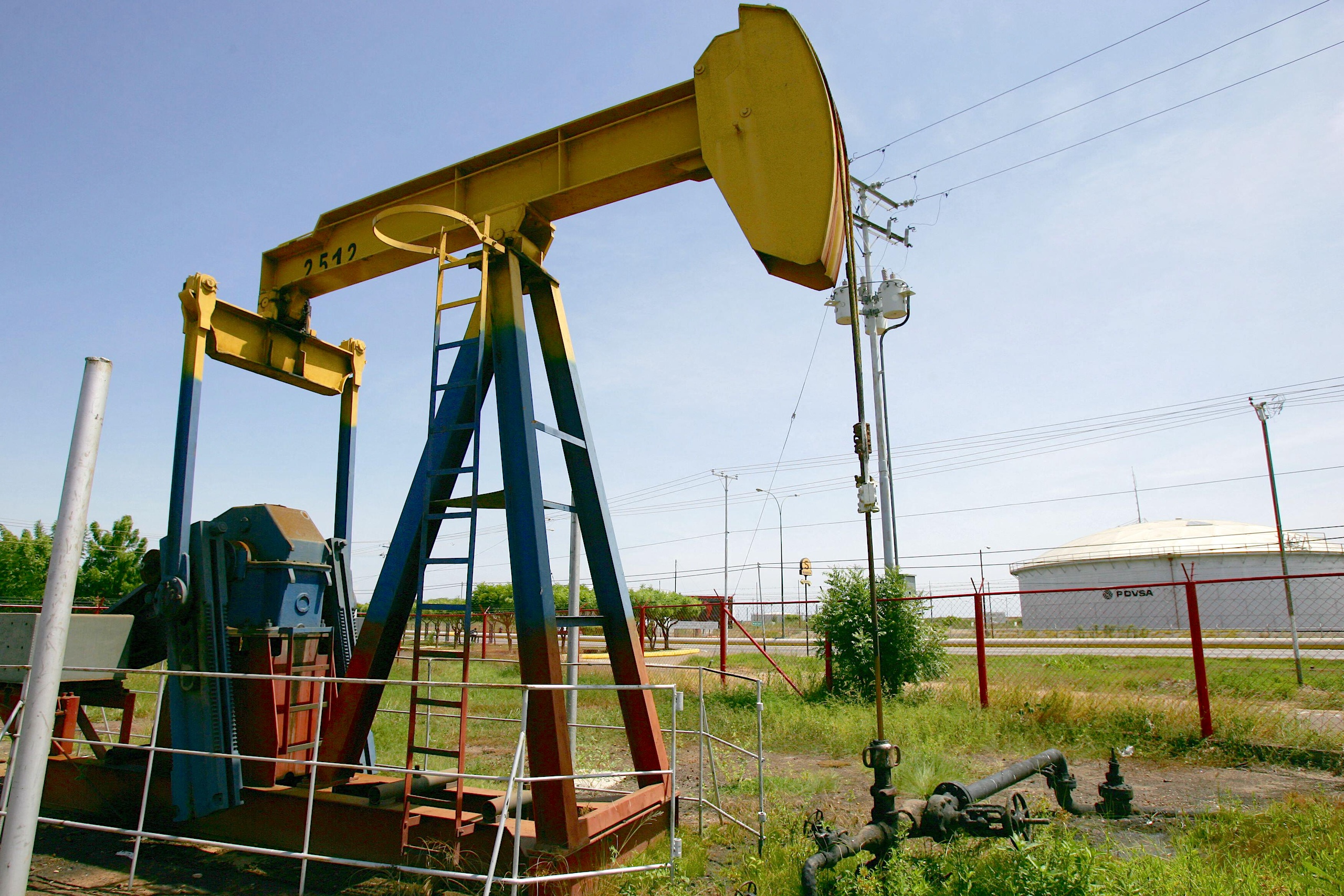 An pump jack in an oil field