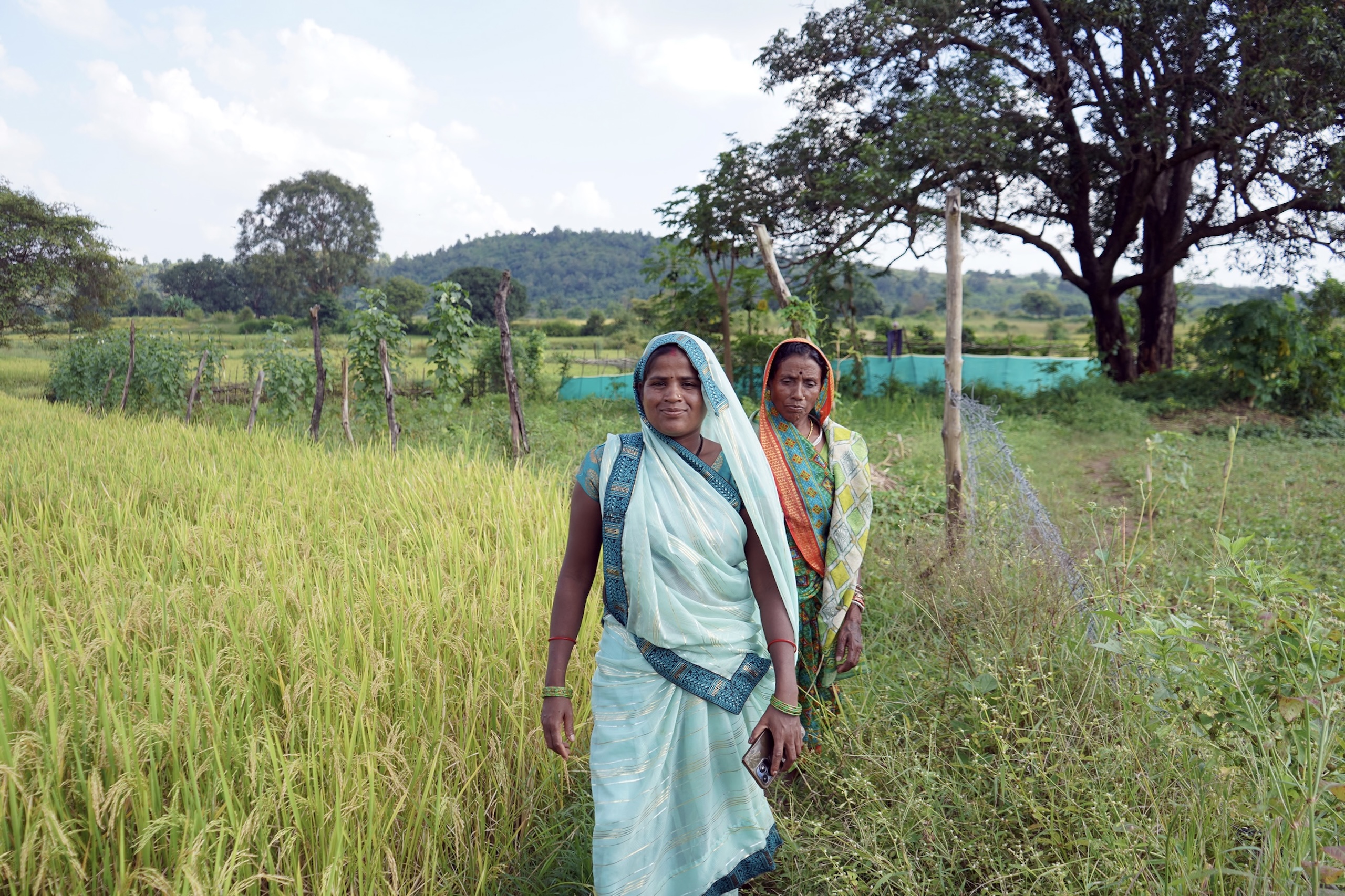 two women in field