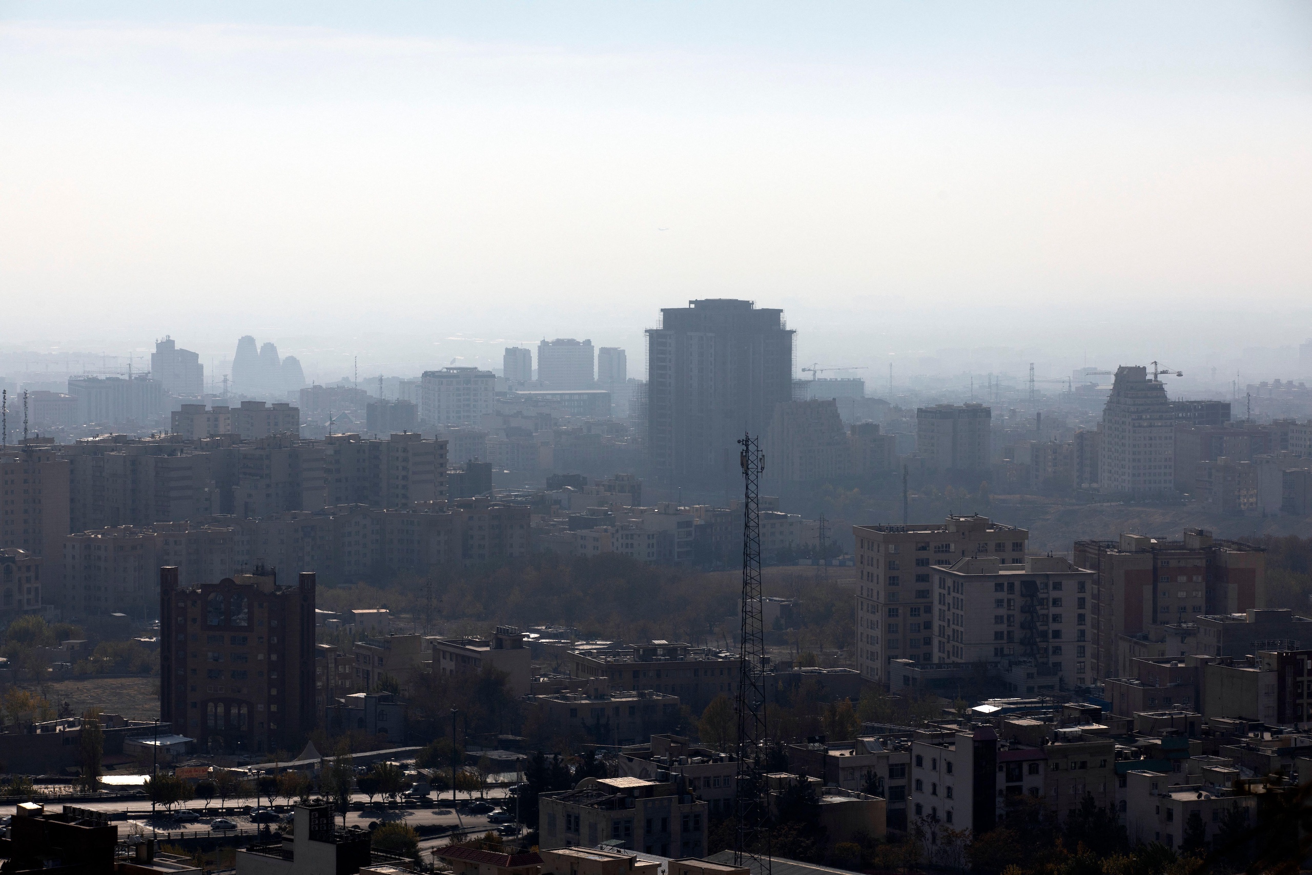 View of the smog-ridden metropolis