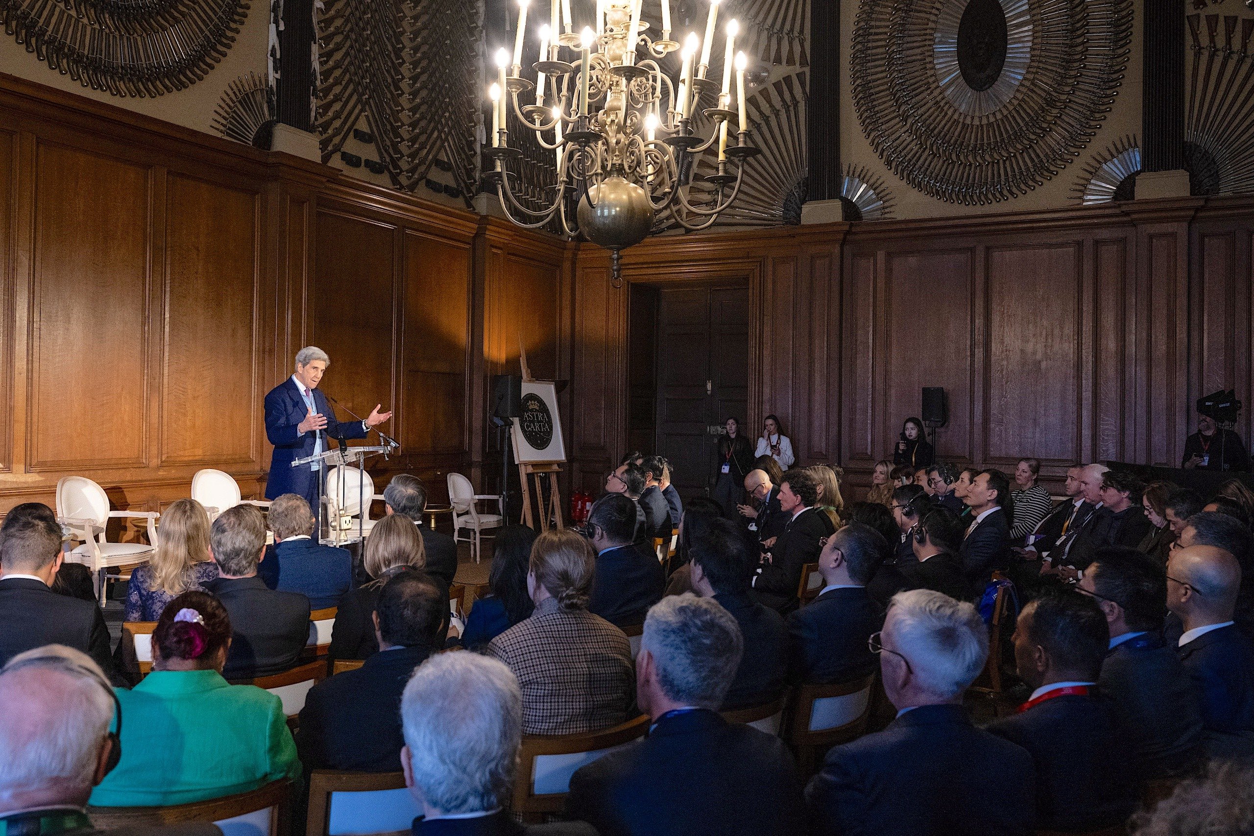 <p>John Kerry, former US special presidential envoy on climate, speaks at Hampton Court Palace in London (Image: <a href="https://sustainablemarketsinitiative.smugmug.com/SMI-Roundtables-Exhibition-2026-Media/n-KzjTWc/i-SxSft5Z/A">Jeff Spicer / PA Media Assignments</a>)</p>