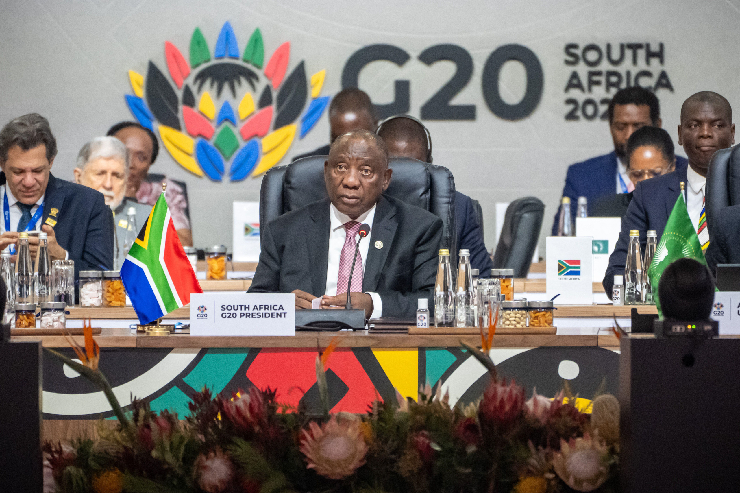 <p>President Cyril Ramaphosa at the G20 summit in Johannesburg (Image: Michael Kappeler / dpa / Alamy)</p>