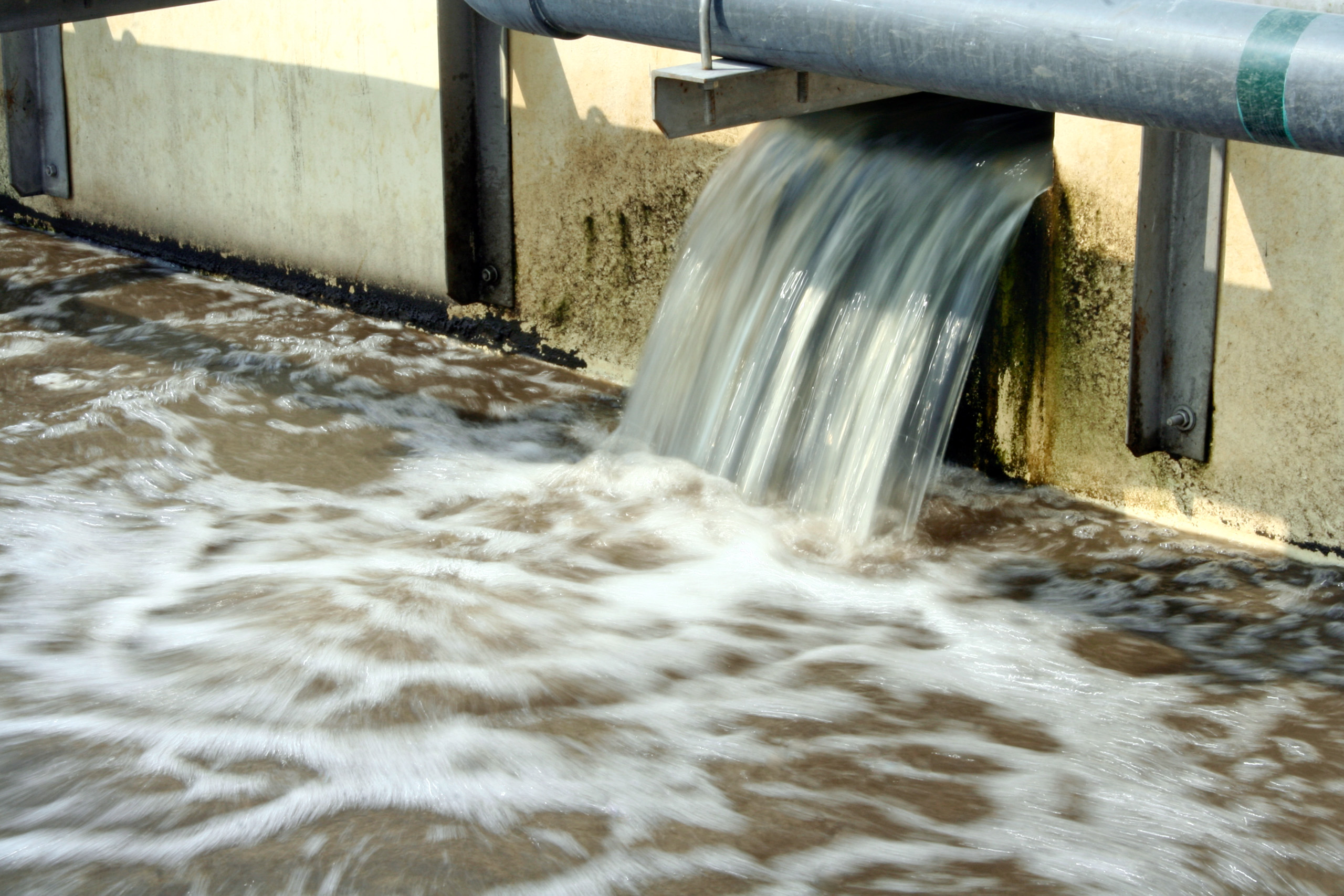 waste water flowing out of drain