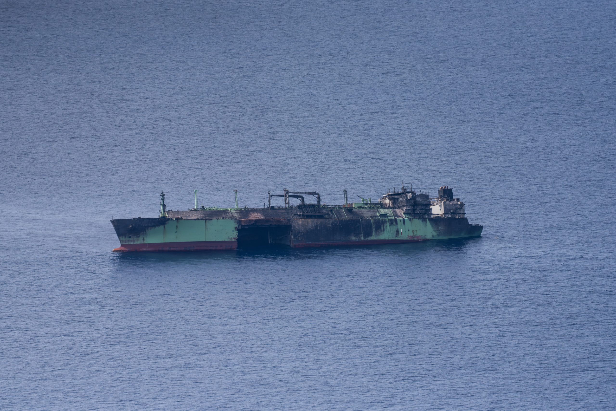 large ship in ocean