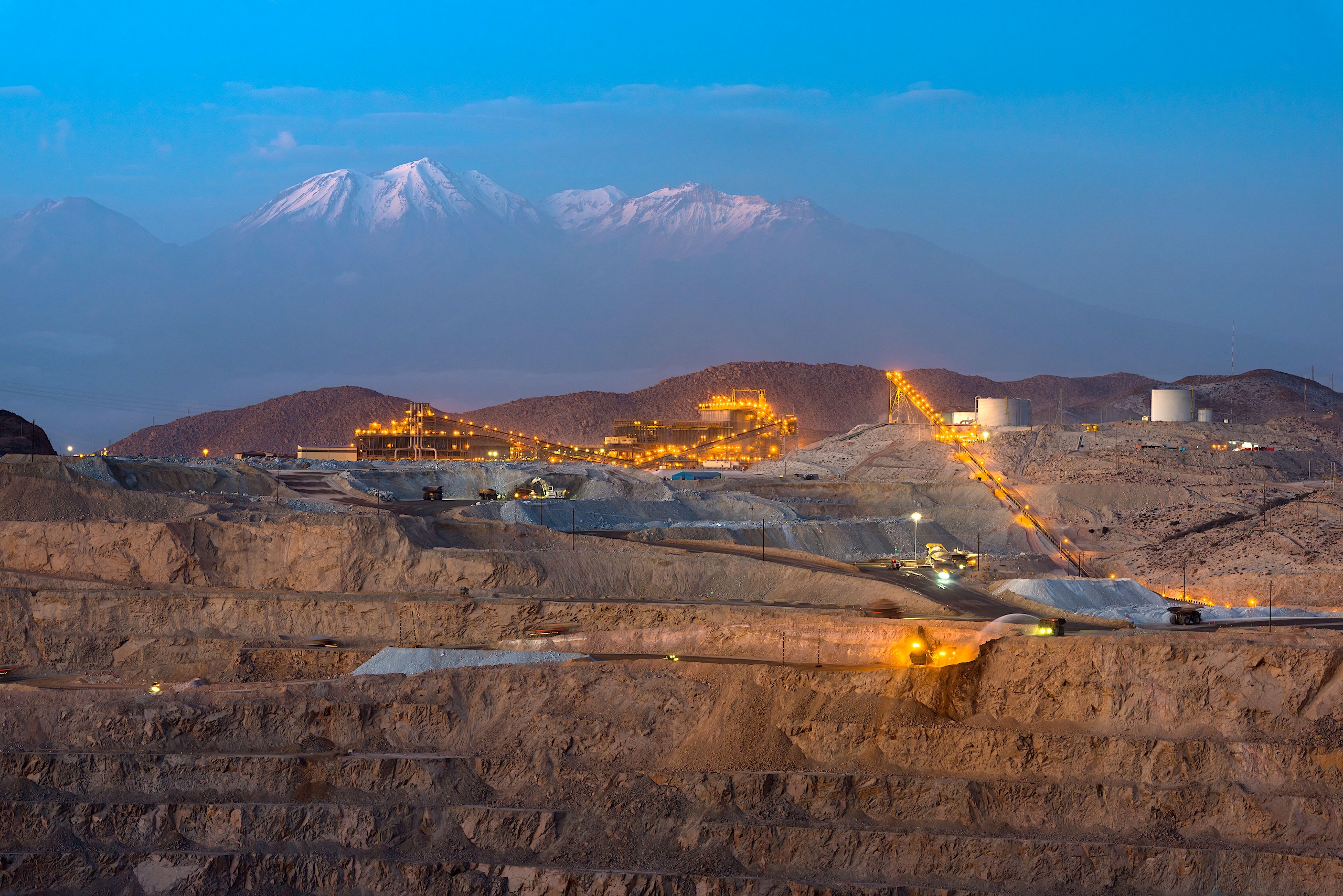 <p>An open-pit copper mine in Arequipa, southern Peru. Together, Chile and Peru produce approximately 40% of global copper supplies (Image: Jose Luis Stephens / Alamy)</p>