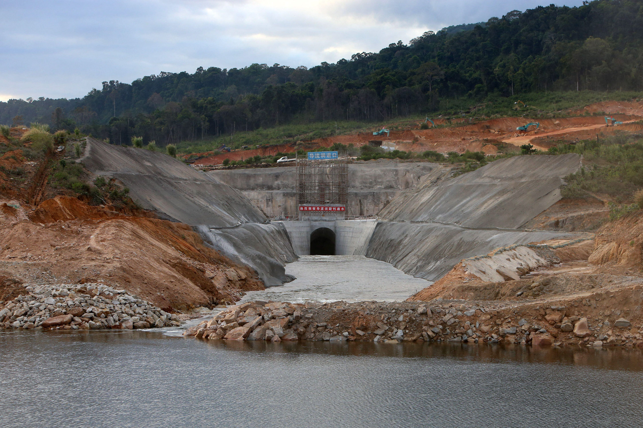 <p>The Upper Tatay pumped-storage hydropower station under construction in Koh Kong province, south-western Cambodia (Image: Ly Lay / Xinhua / Alamy)</p>