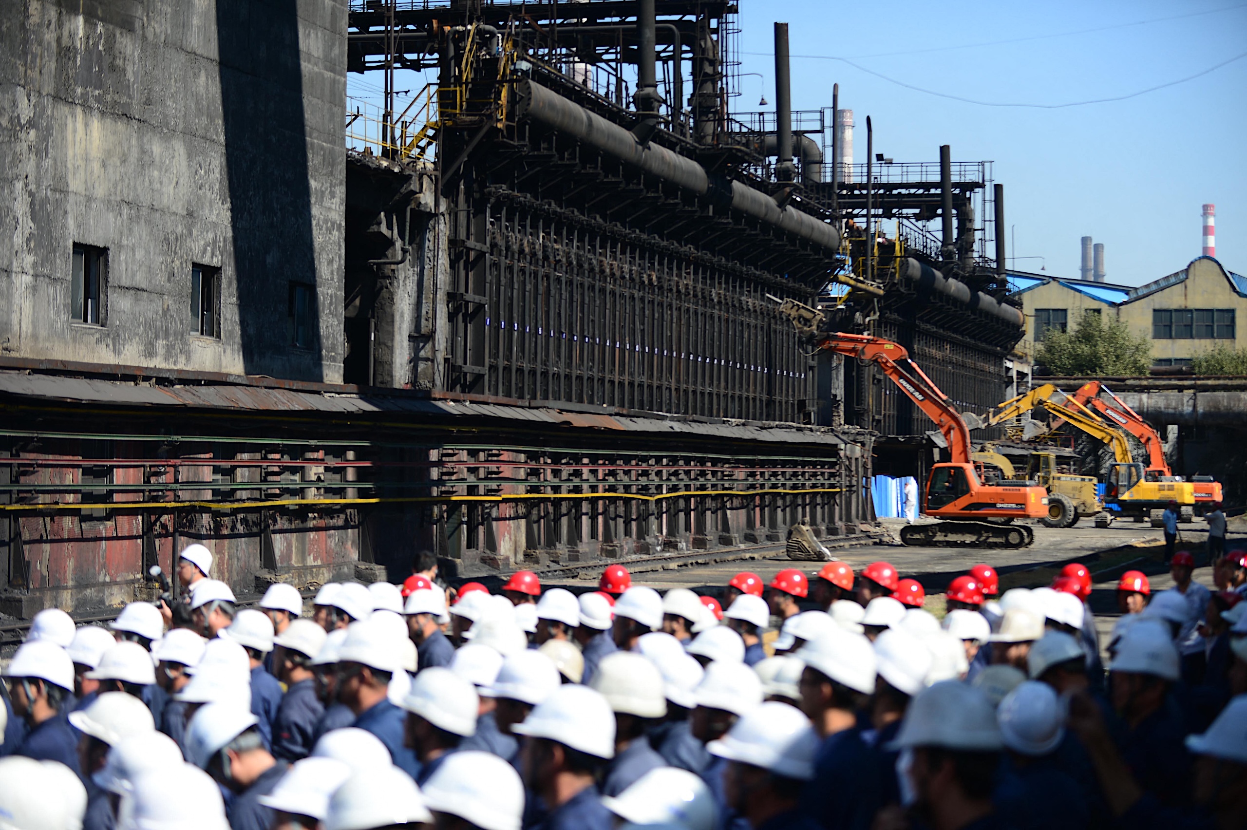 <p>Old coke furnaces are dismantled in Anshan, Liaoning province. China’s steel capacity replacement policy requires older iron- and steelmaking capacity to be retired before new facilities can be built (Image: Yang Qing / Xinhua / Alamy)</p>