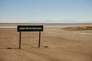 sign in a salt flat