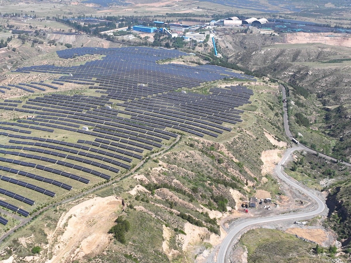 Solar panels installed in hills