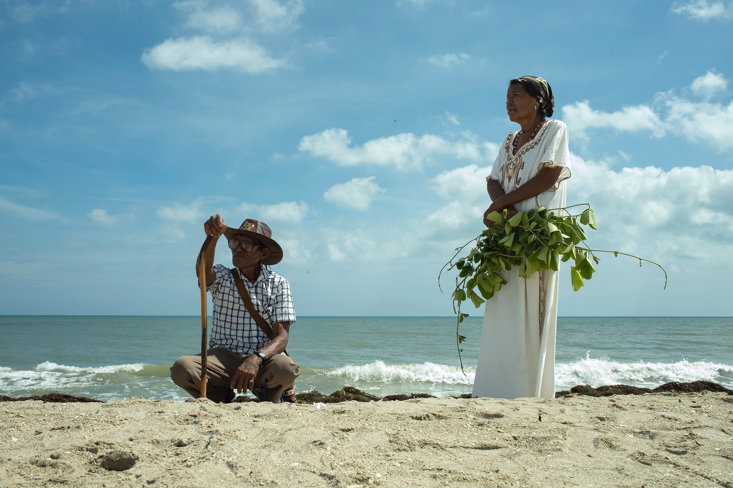 man and woman on beach