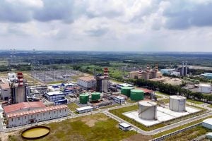 aerial view of power plant