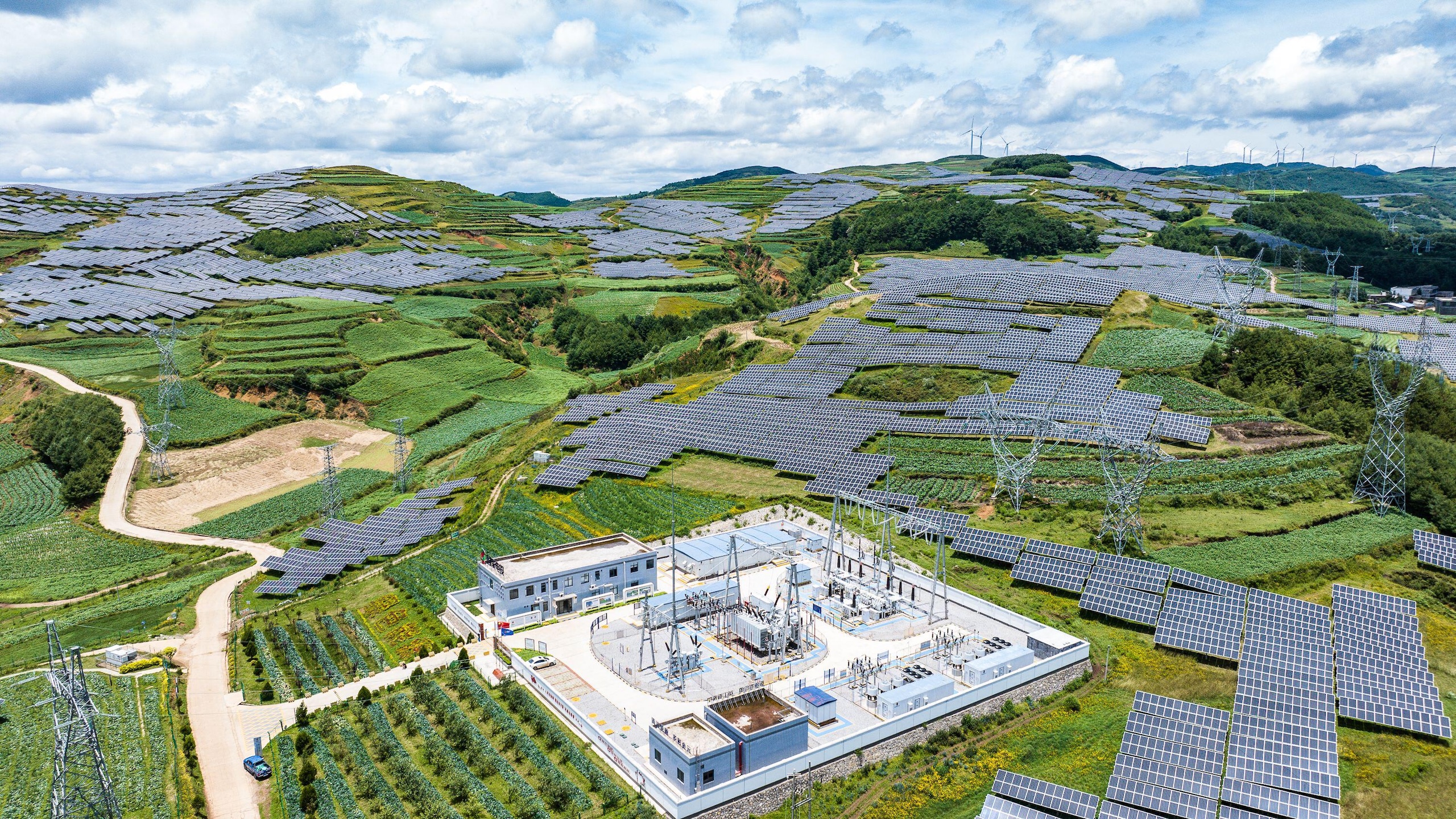 <p>A solar power station in Weining, Guizhou province (Image: Tao Liang / Xinhua / Alamy)</p>